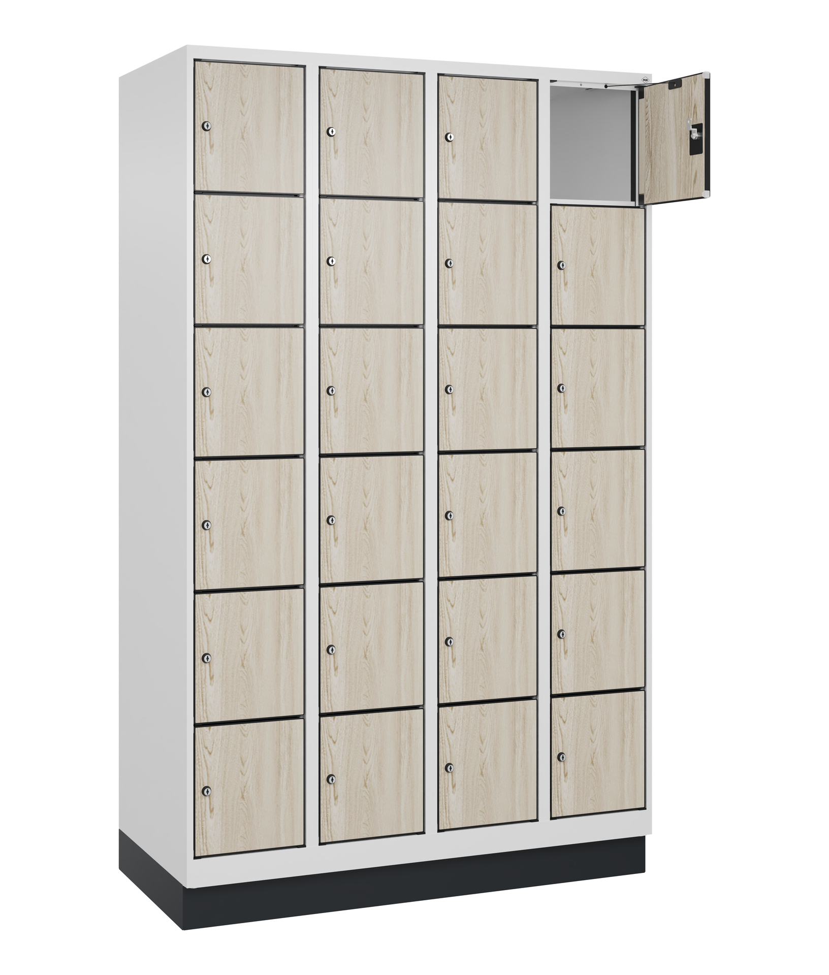 C+P Schlie�fachschrank Evolo PLUS, Sockel, 24 F�cher, 1950x1200x500mm