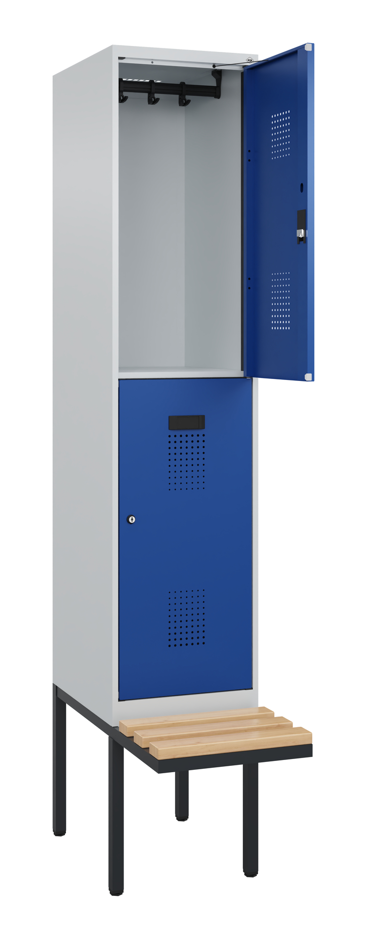 C+P Doppelstock-Spind Evolo PLUS, Bank, 2 Fächer, 