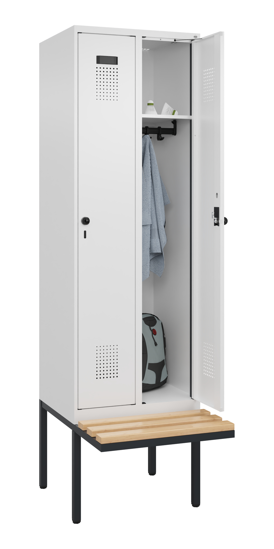 C+P Spind Evolo PLUS, Bank, 2 Abteil, 2120x600x815