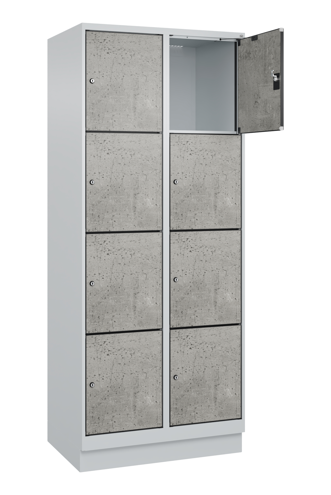 C+P Schlie�fachschrank Evolo PLUS, Sockel, 8 F�cher, 1950x800x500mm