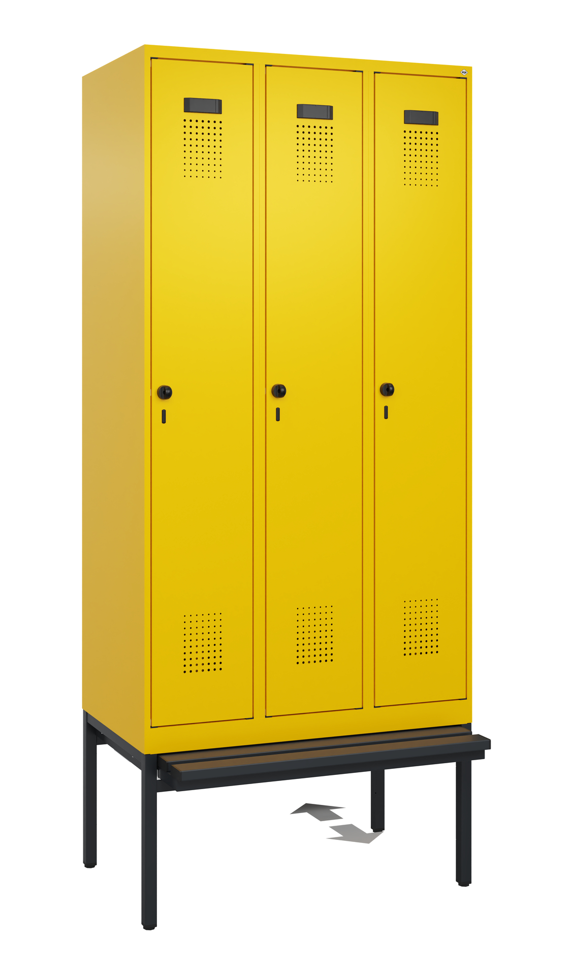 C+P Spind Evolo PLUS, Bank, 3 Abteile, 2120x900x815mm