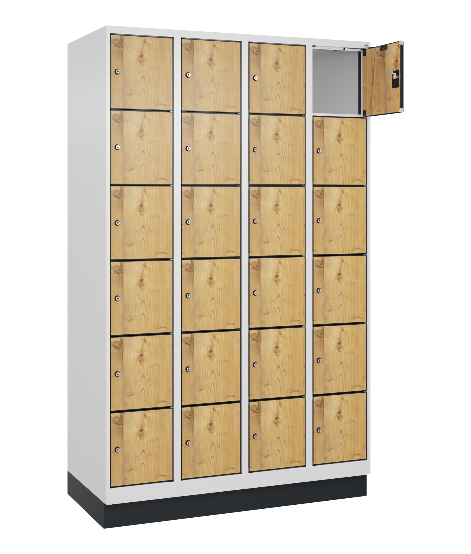 C+P Schlie�fachschrank Evolo PLUS, Sockel, 24 F�cher, 1950x1200x500mm