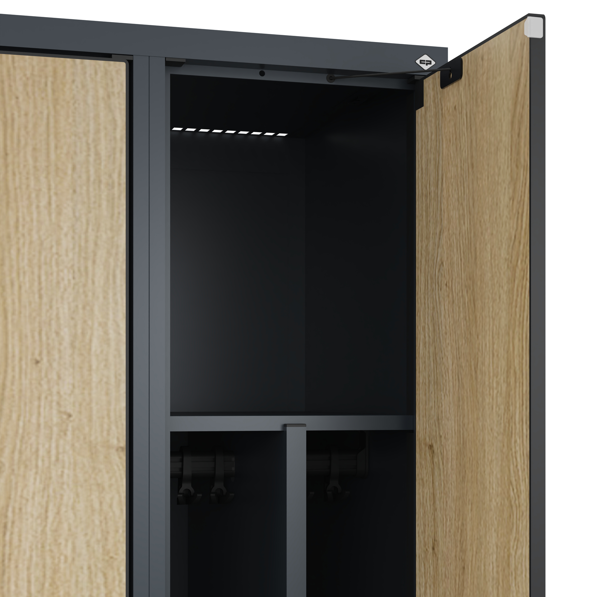 C+P Spind Evolo PLUS, Gestell, 1 Abteil, 2120x300x500mm