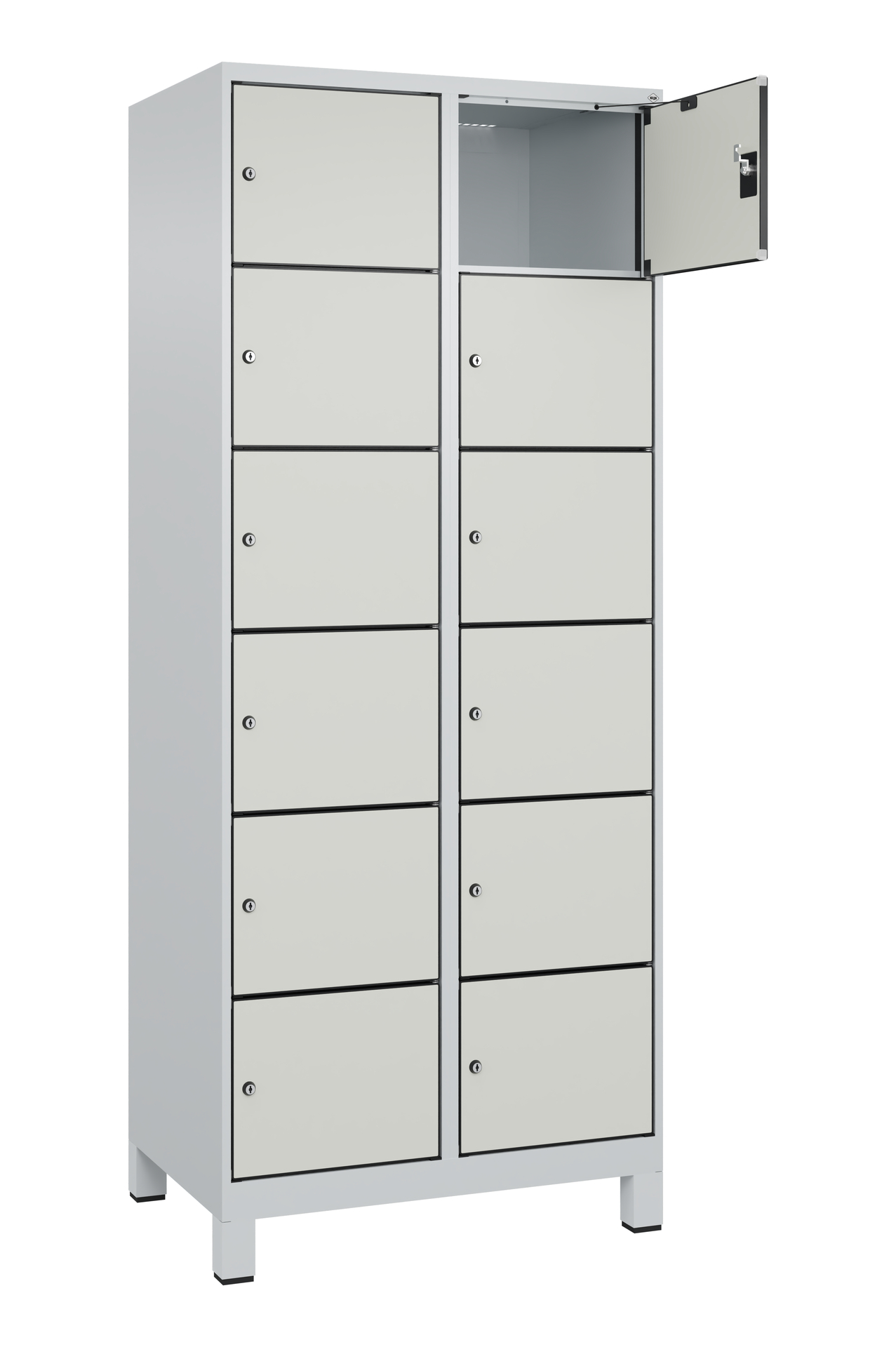 C+P Schlie�fachschrank Evolo PLUS, F��e, 12 F�cher, 1950x800x500mm
