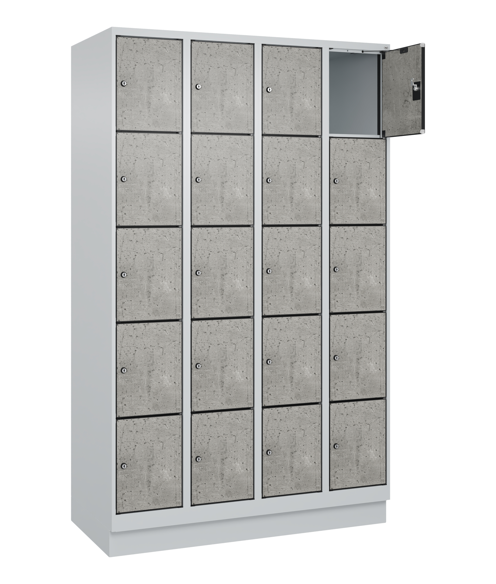 C+P Schlie�fachschrank Evolo PLUS, Sockel, 20 F�cher, 1950x1200x500mm