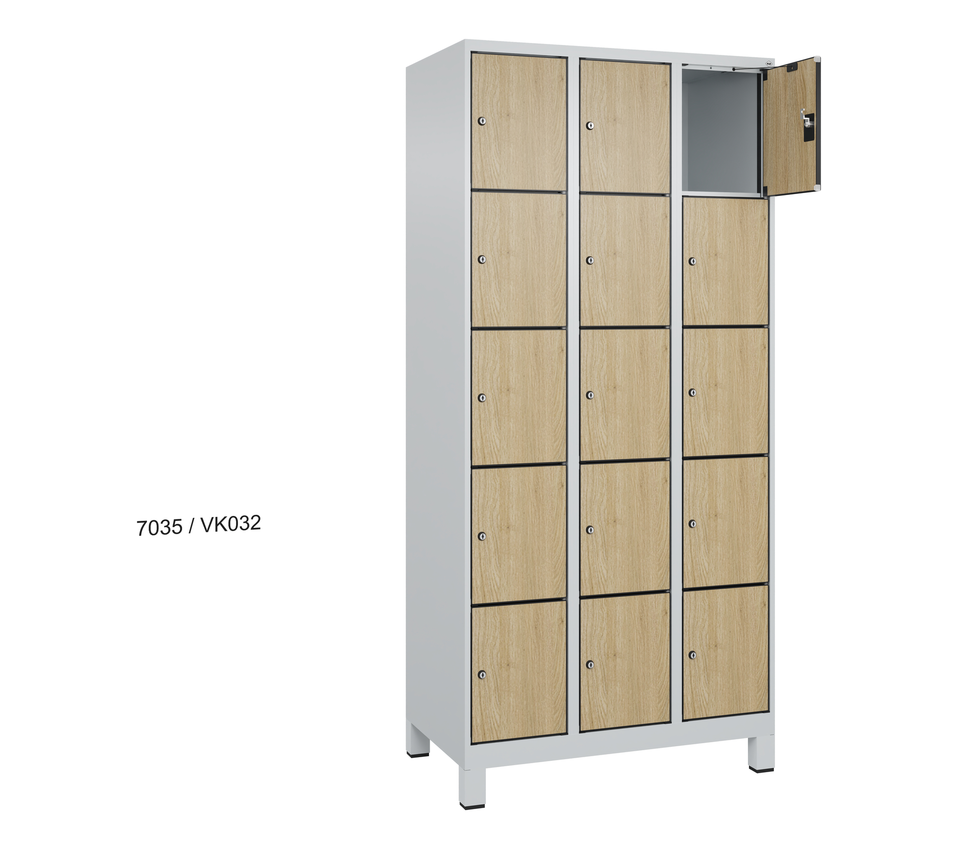 C+P Schlie�fachschrank Evolo PLUS, F��e, 15 F�cher, 1950x900x500mm