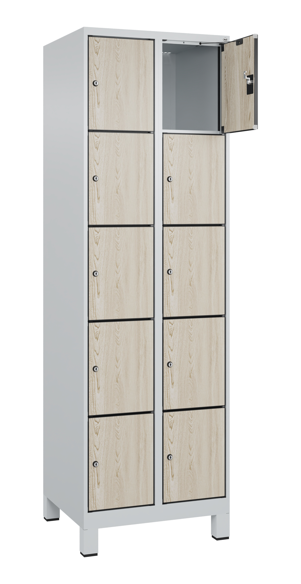 C+P Schlie�fachschrank Evolo PLUS, F��e, 10 F�cher, 1950x600x500mm