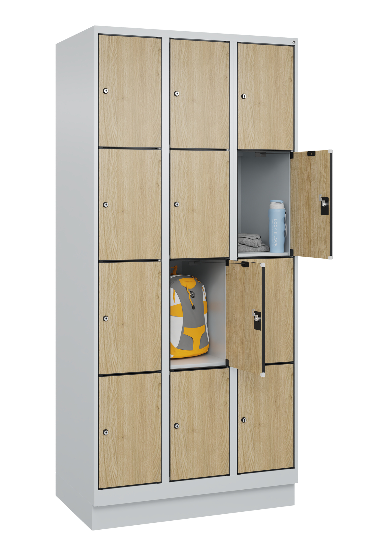 C+P Schlie�fachschrank Evolo PLUS, Sockel, 12 F�cher, 1950x900x500mm