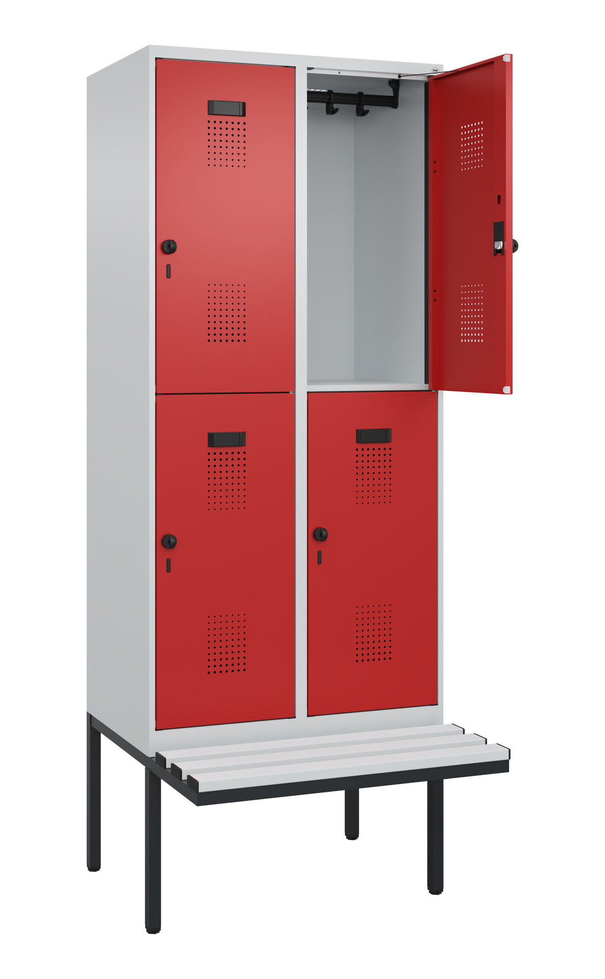 C+P Doppelstock-Spind Evolo PLUS, Bank, 4 Fächer, 