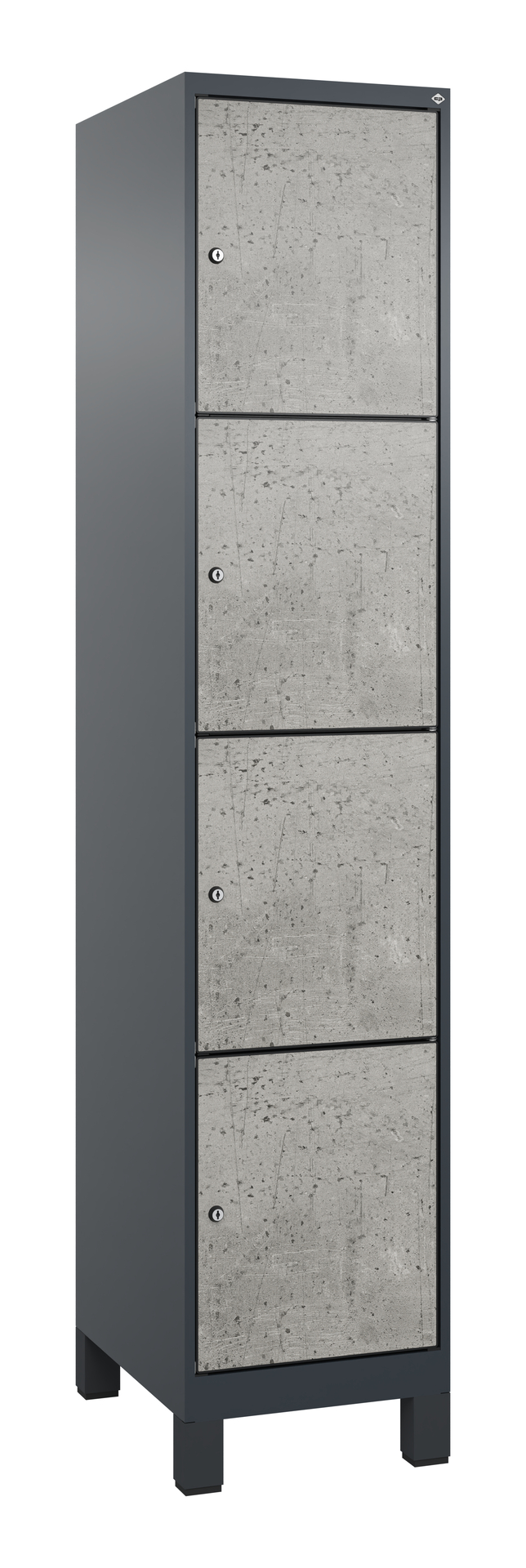 C+P Schlie�fachschrank Evolo PLUS, F��e, 4 F�cher, 1950x400x500mm
