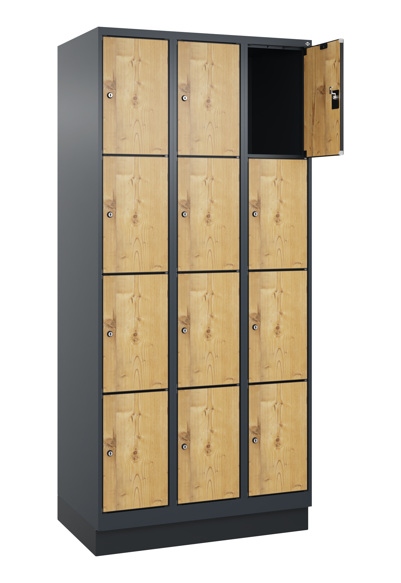 C+P Schlie�fachschrank Evolo PLUS, Sockel, 12 F�cher, 1950x900x500mm