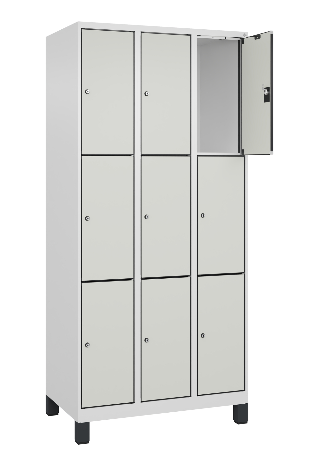 C+P Schlie�fachschrank Evolo PLUS, F��e, 9 F�cher, 1950x900x500mm