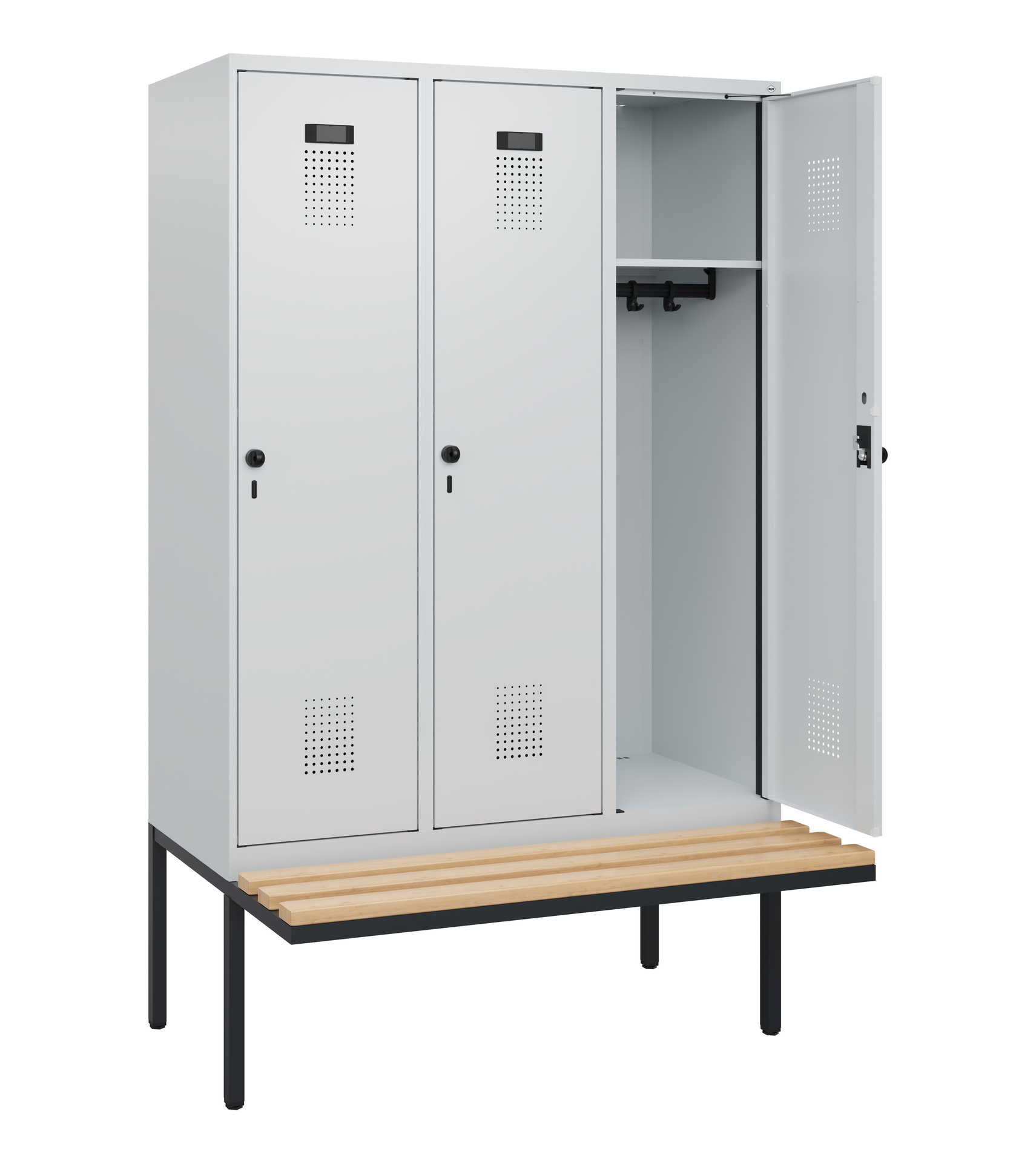 C+P Spind Evolo PLUS, Bank, 3 Abteile, 1950x1200x8