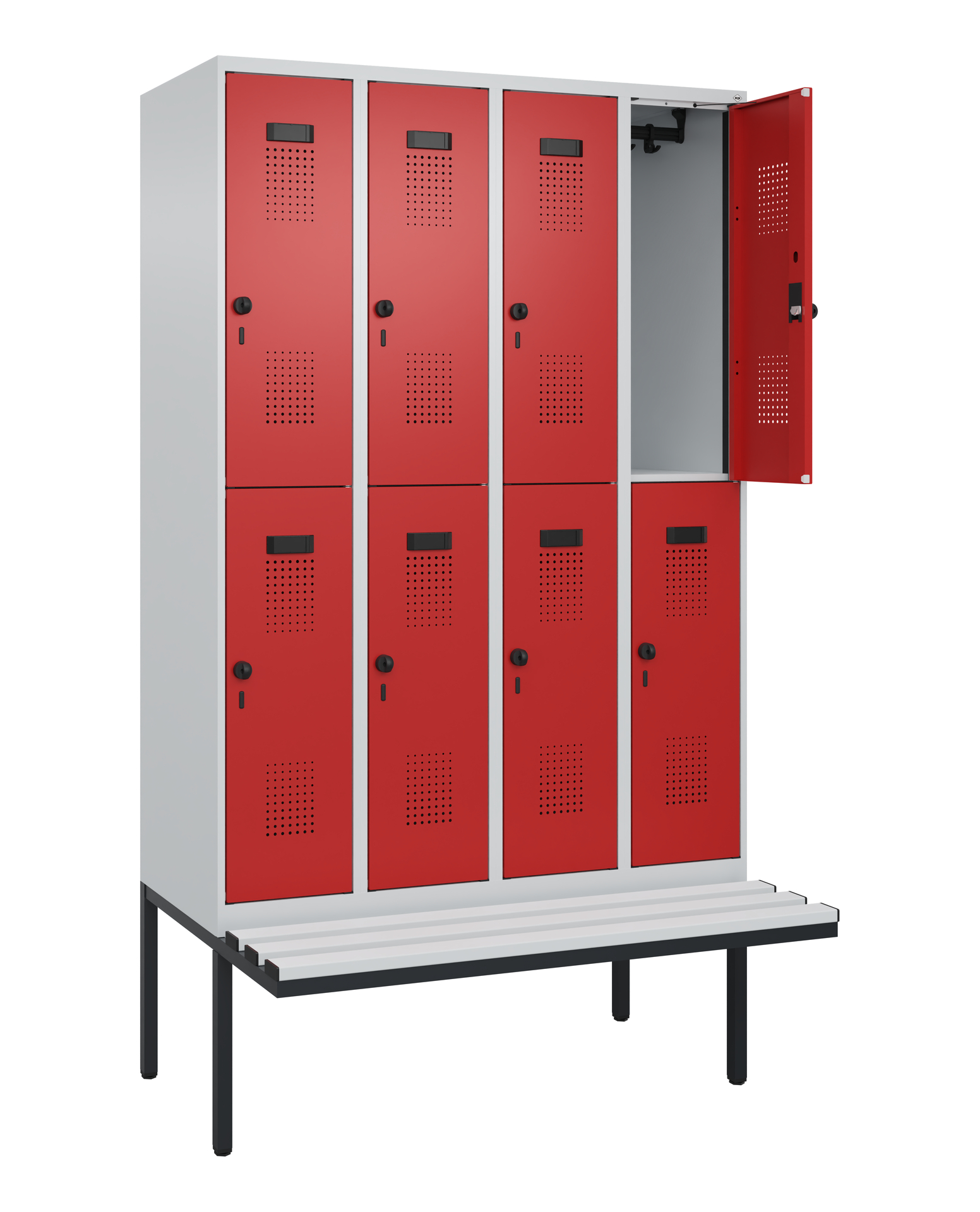 C+P Doppelstock-Spind Evolo PLUS, Bank, 8 Fächer, 