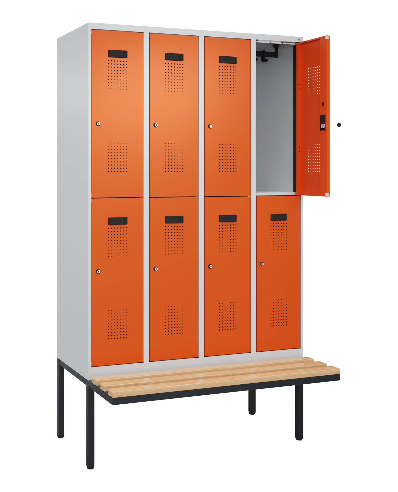 C+P Doppelstock-Spind Evolo PLUS, Bank, 8 Fächer, 