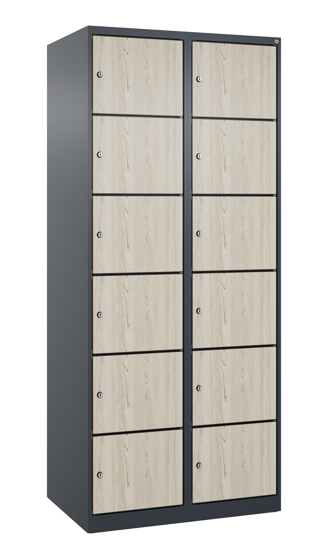 C+P Schlie�fachschrank Evolo PLUS, 12 F�cher, 1850x800x500mm