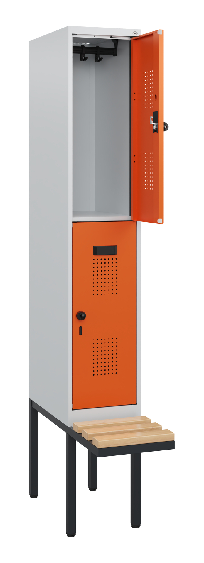 C+P Doppelstock-Spind Evolo PLUS, Bank, 2 Fächer, 