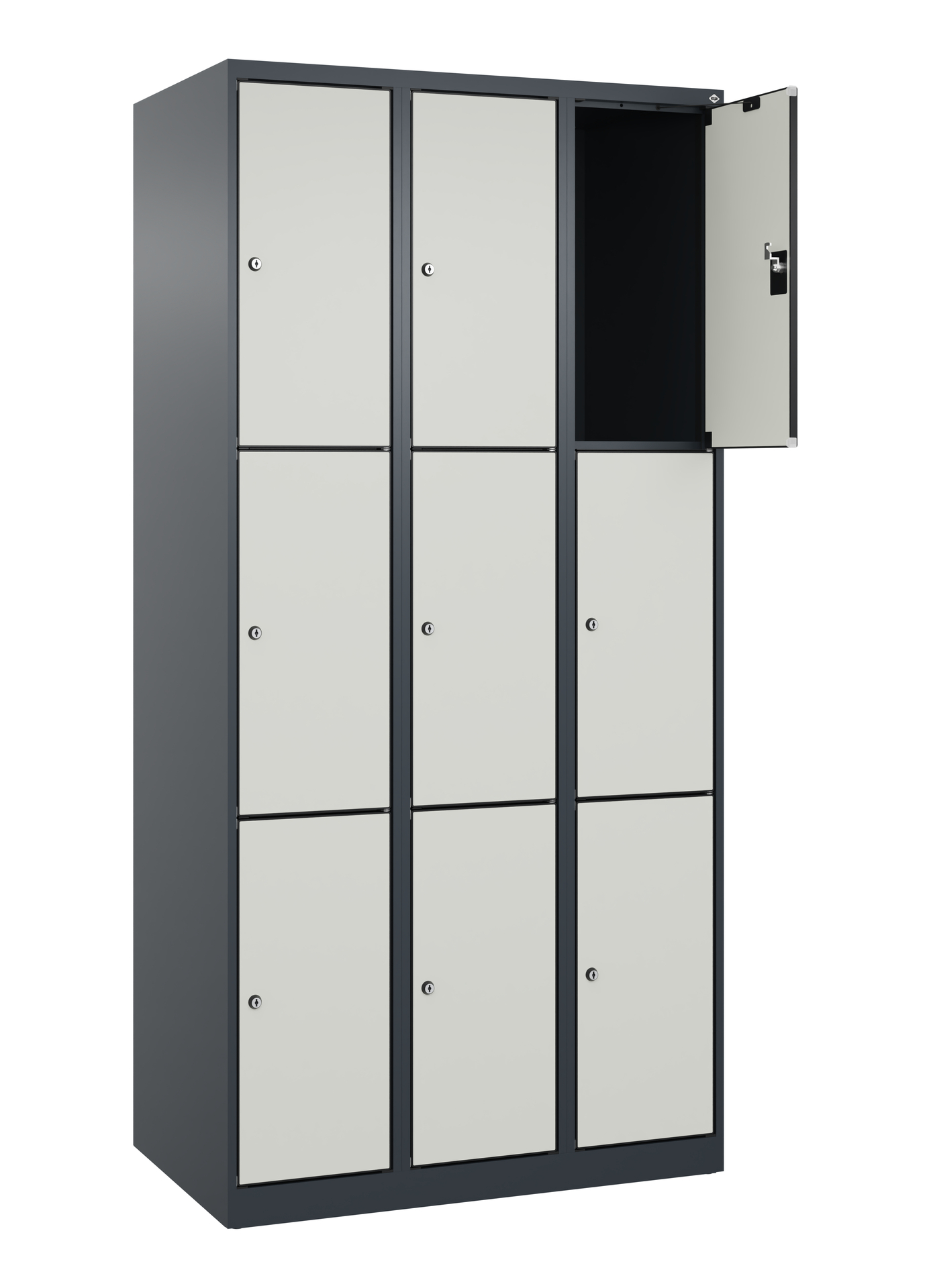 C+P Schlie�fachschrank Evolo PLUS, 9 F�cher, 1850x900x500mm