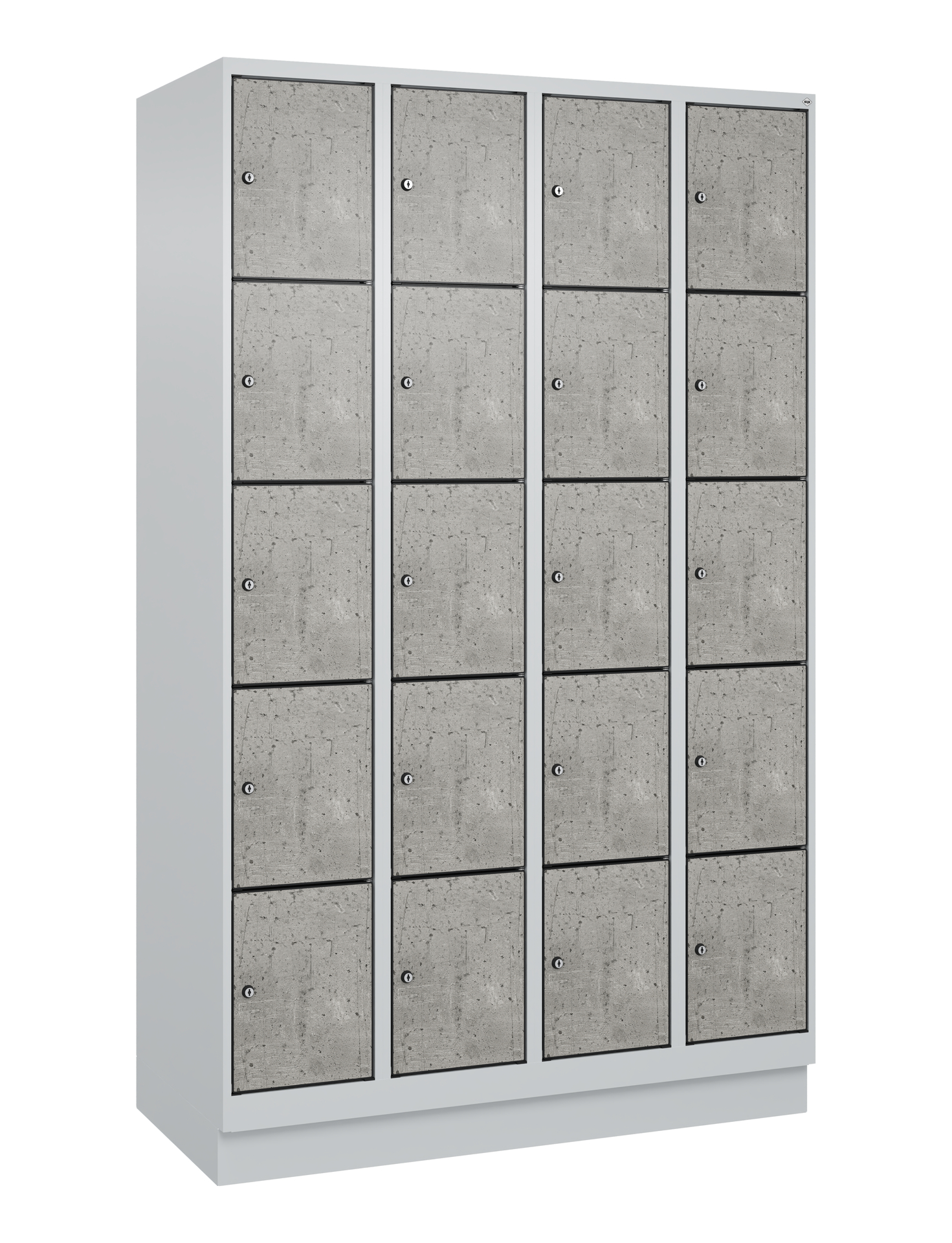 C+P Schlie�fachschrank Evolo PLUS, Sockel, 20 F�cher, 1950x1200x500mm