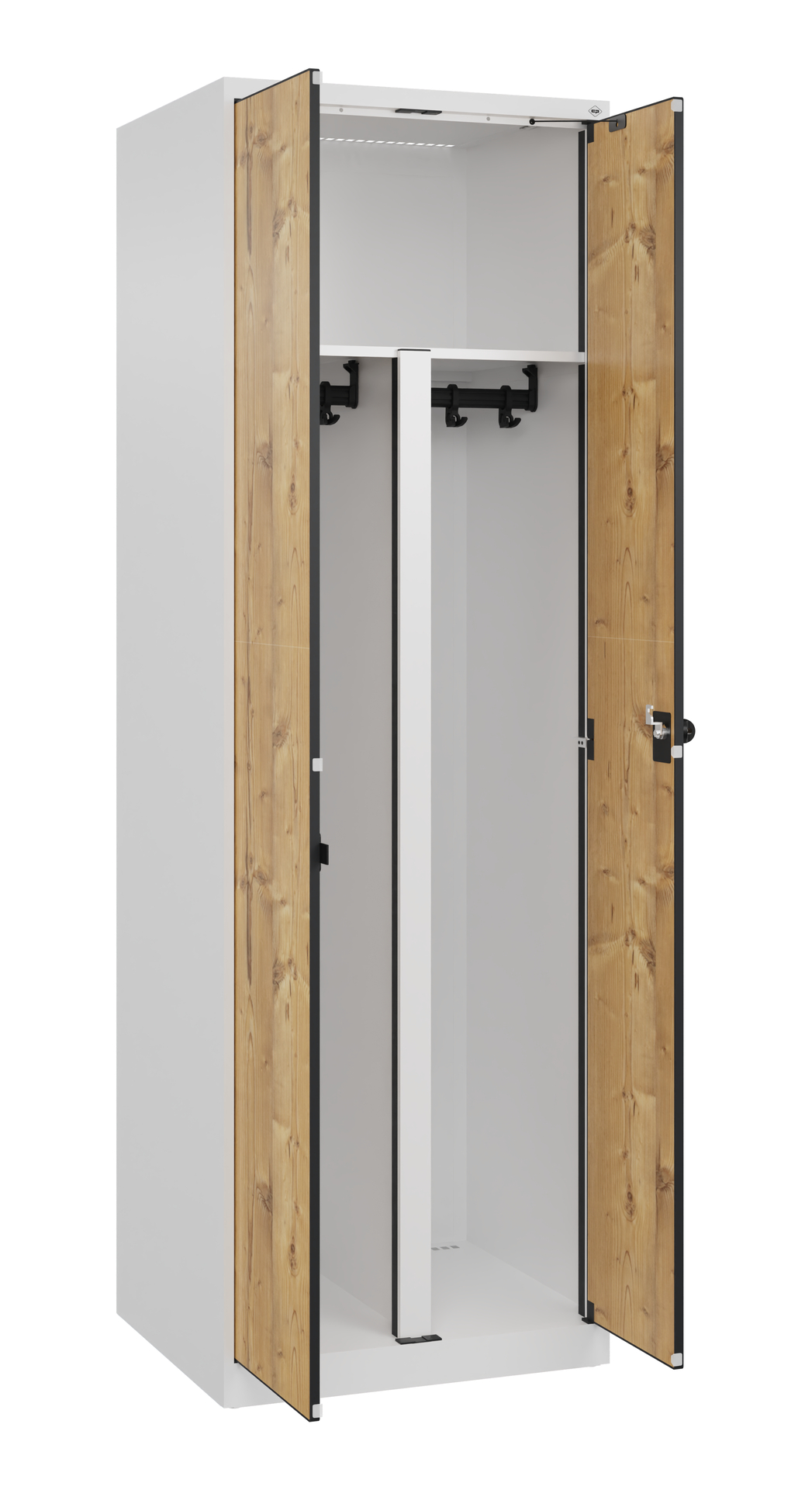 C+P PSA Schwarz-Wei�-Spind Evolo PLUS, 2 Abteile, 1850x600x500mm C+P PSA Schwarz-Wei�-Spind Evolo PLUS, 2 Abteile, 1850x600x500mm