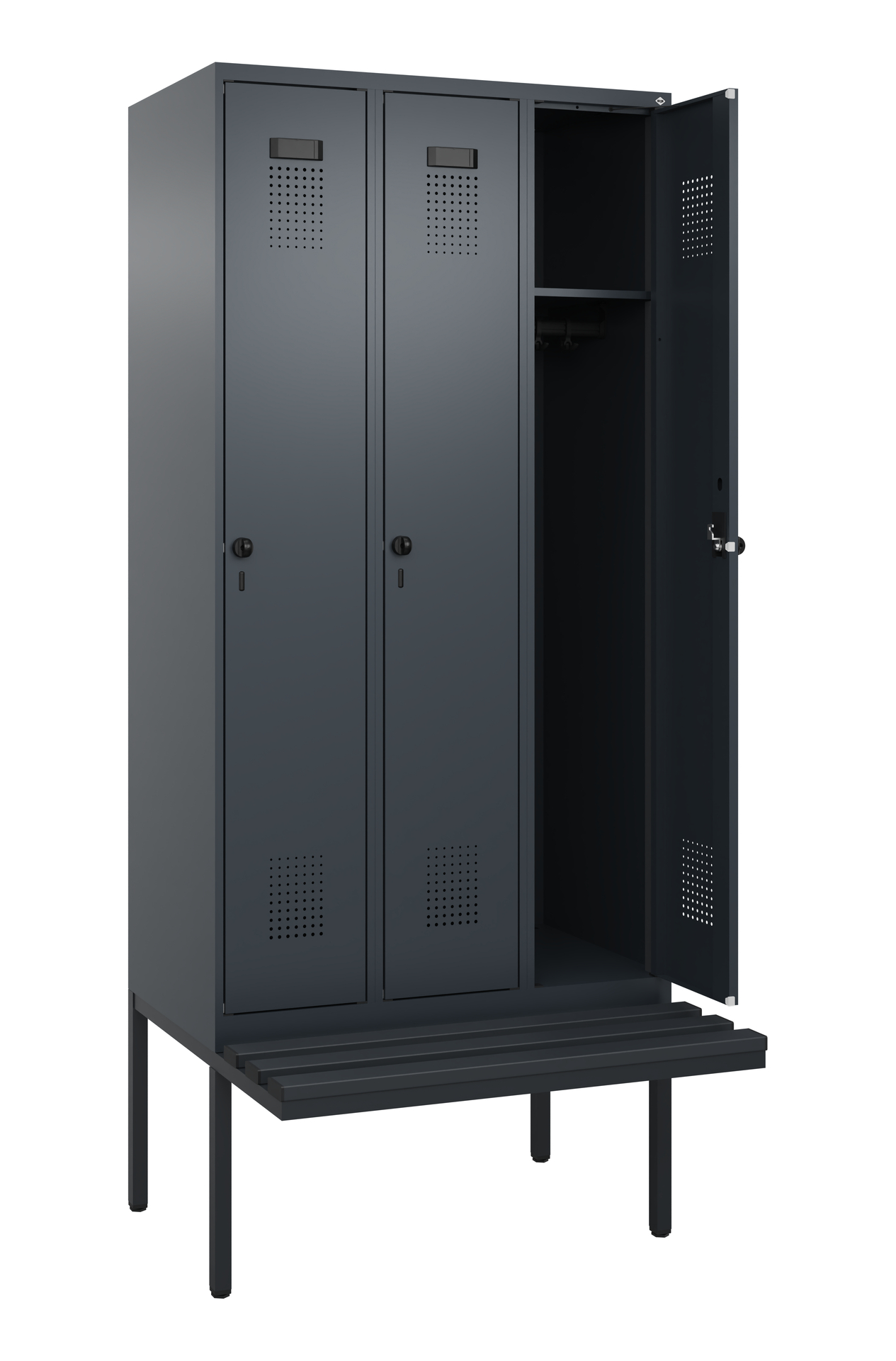 C+P Spind Evolo PLUS, Bank, 3 Abteile, 2120x900x81
