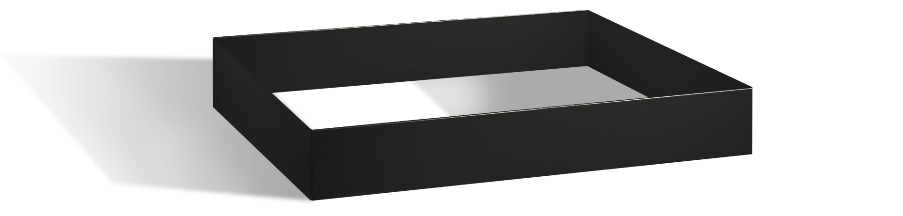 C+P Sockel aus Stahl, Höhe 100 mm, vorne zurückges