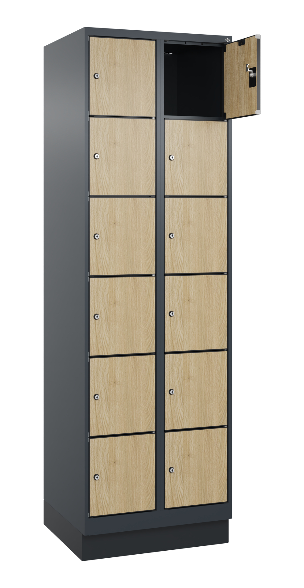 C+P Schlie�fachschrank Evolo PLUS, Sockel, 12 F�cher, 1950x600x500mm