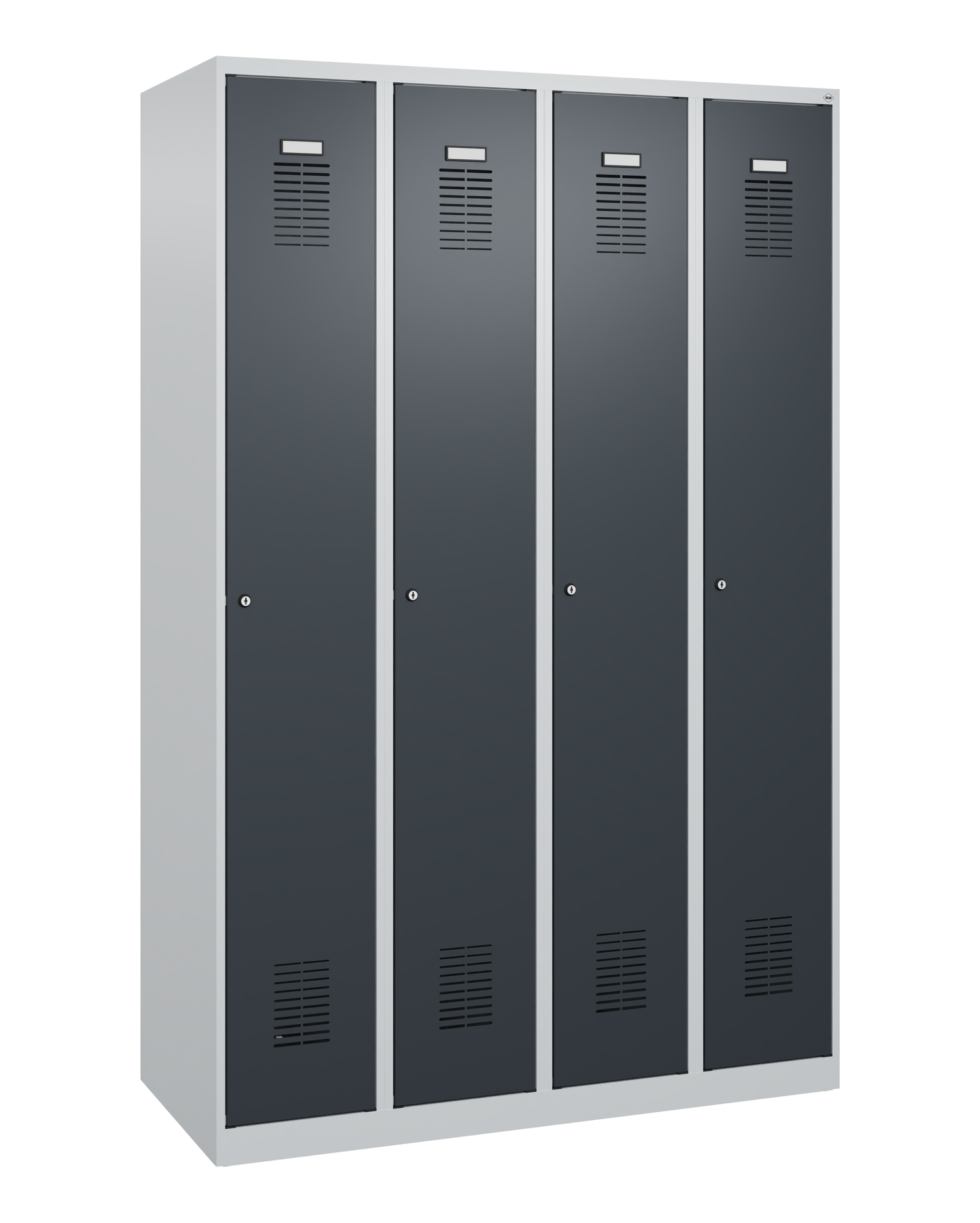 C+P Spind Basis PLUS, 4 Abteile, 1850x1200x500mm, 7035/7016