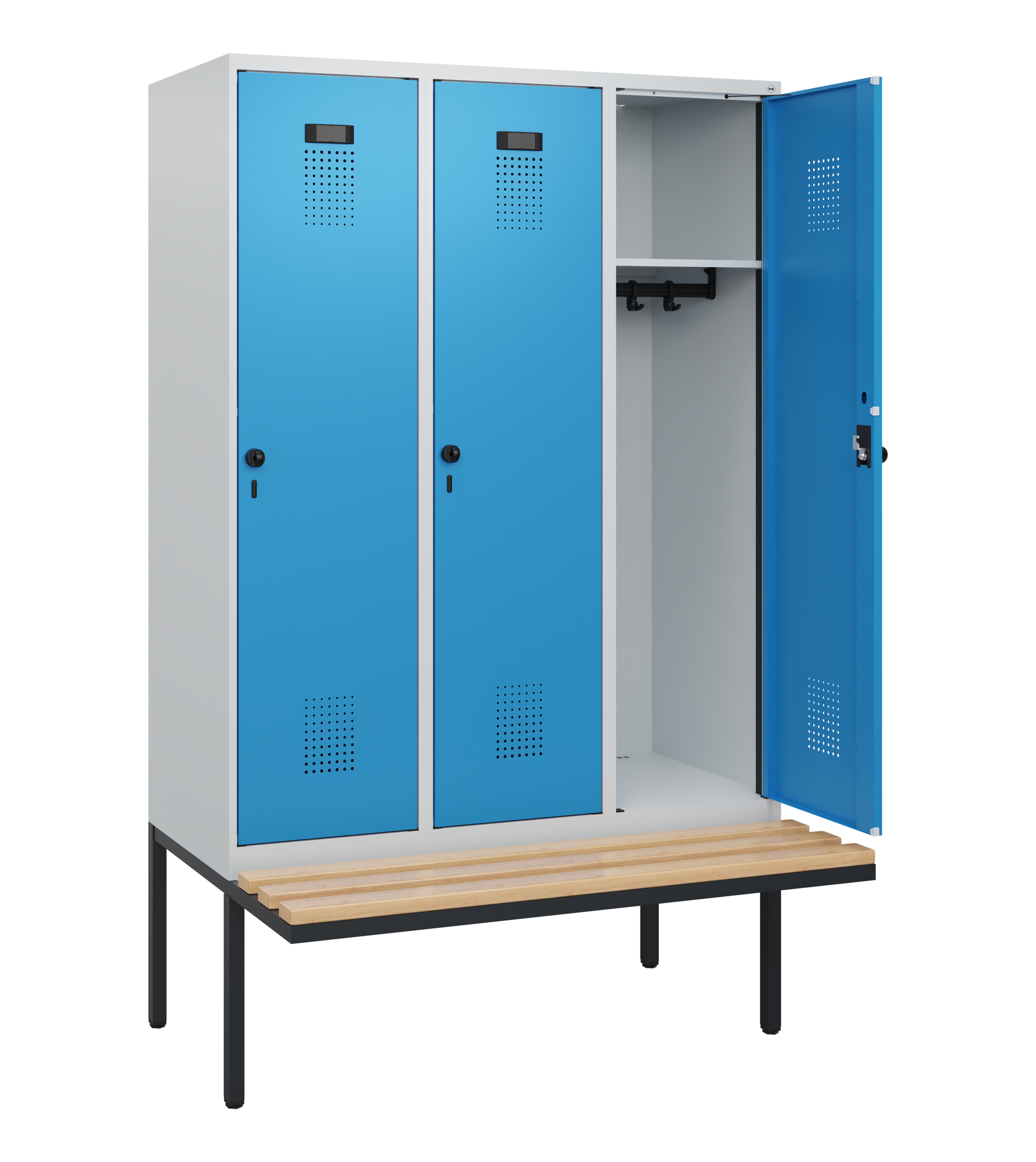 C+P Spind Evolo PLUS, Bank, 3 Abteile, 1950x1200x8