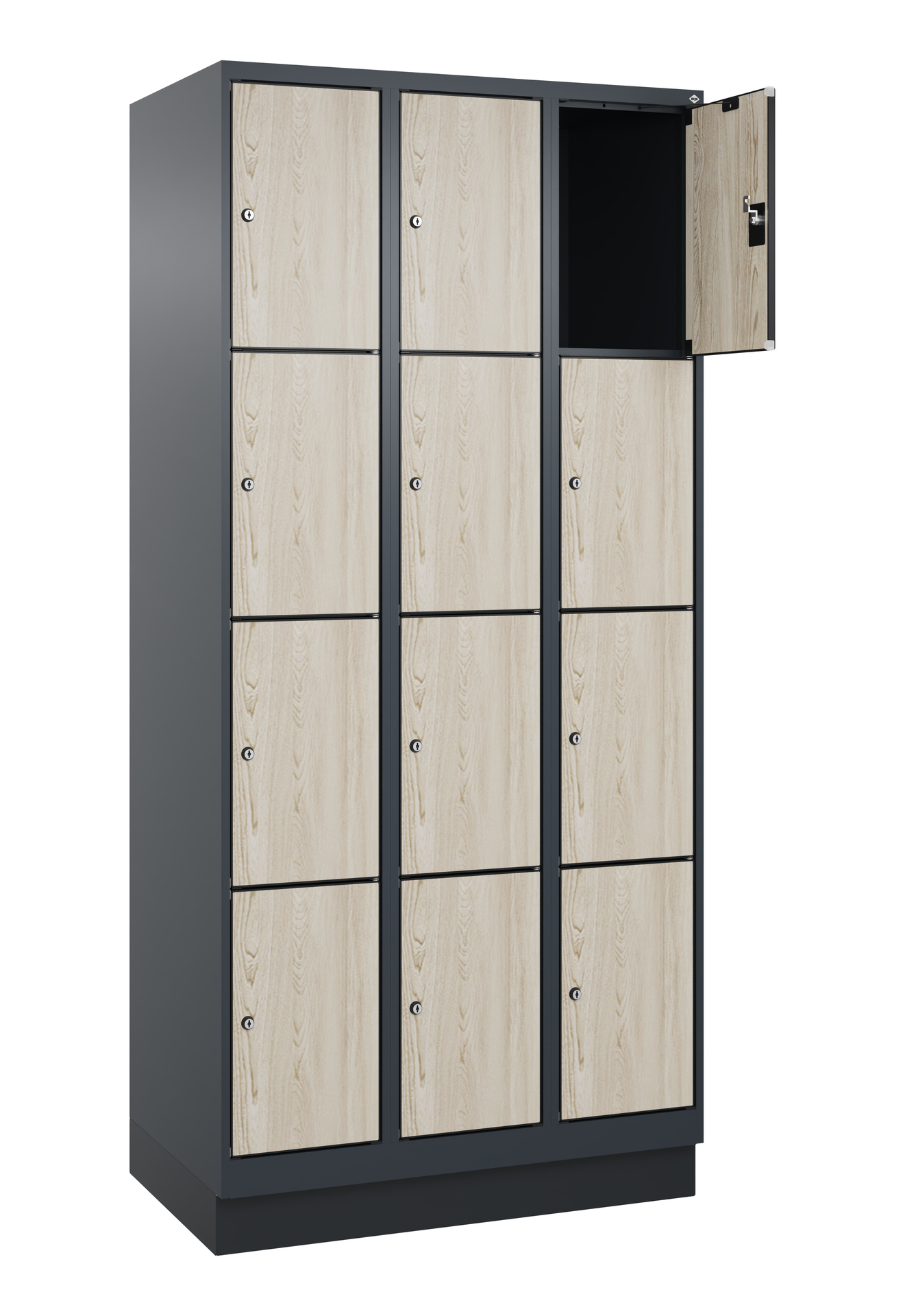 C+P Schlie�fachschrank Evolo PLUS, Sockel, 12 F�cher, 1950x900x500mm