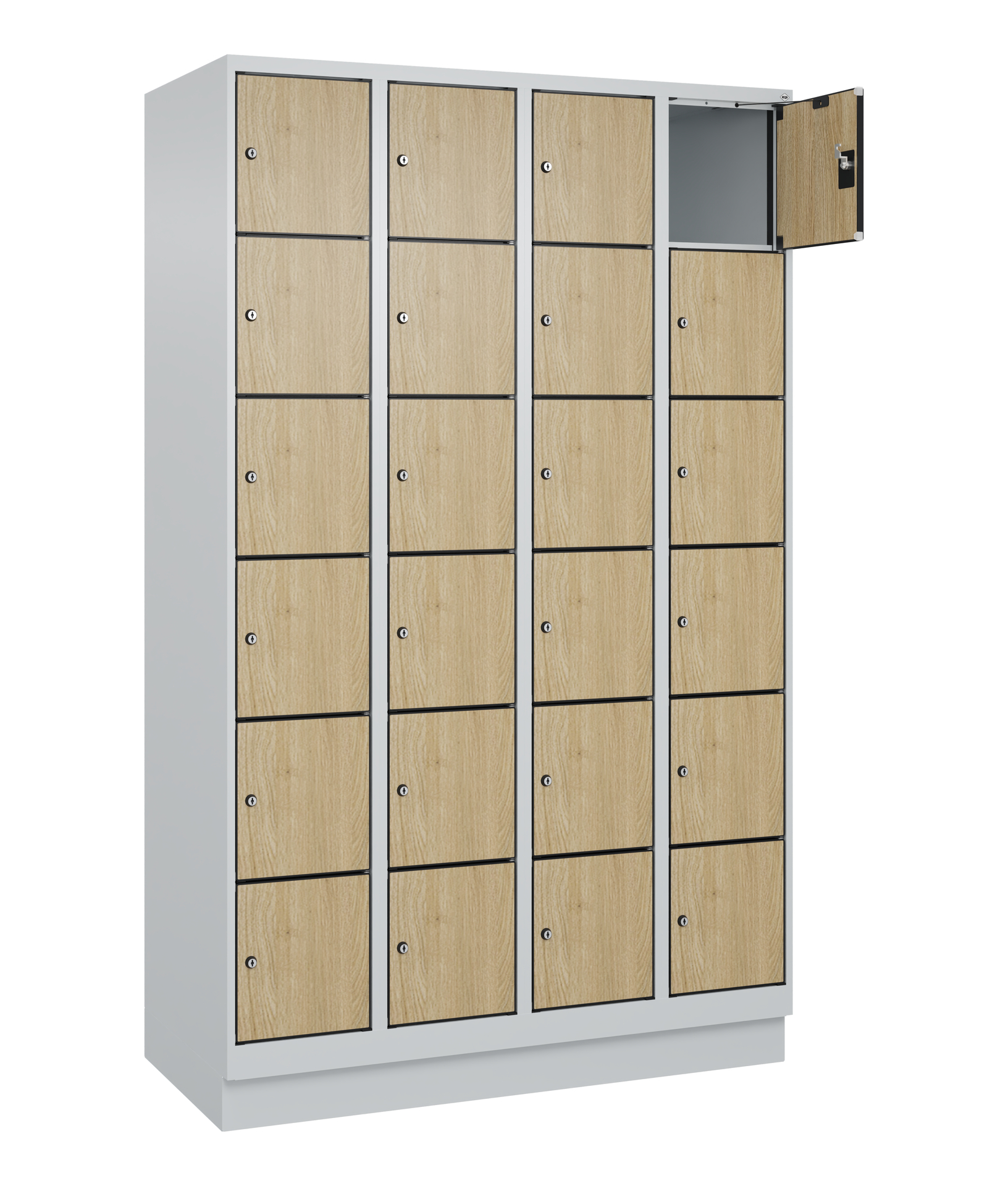 C+P Schlie�fachschrank Evolo PLUS, Sockel, 24 F�cher, 1950x1200x500mm