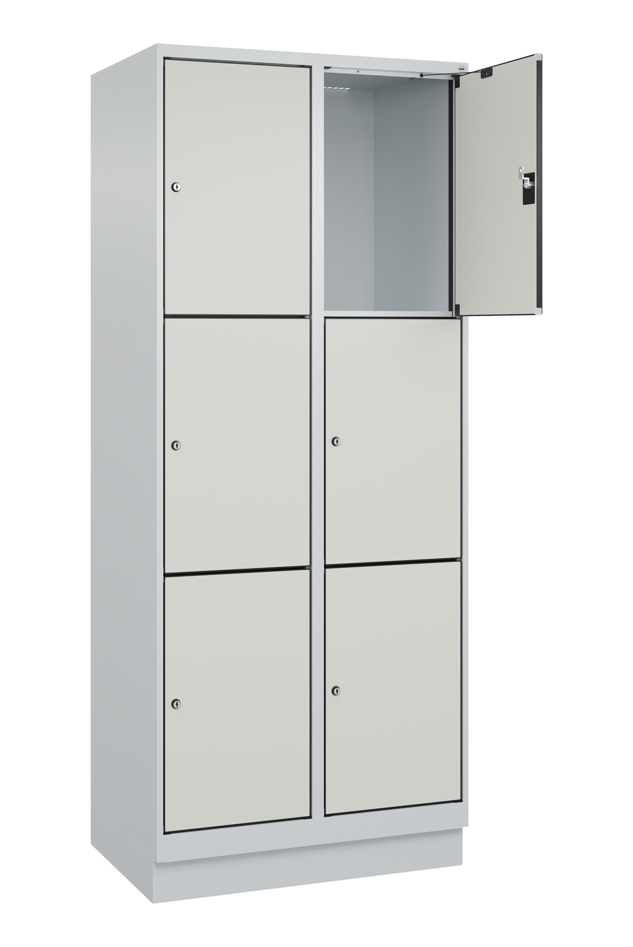 C+P Schlie�fachschrank Evolo PLUS, Sockel, 6 F�cher, 1950x800x500mm