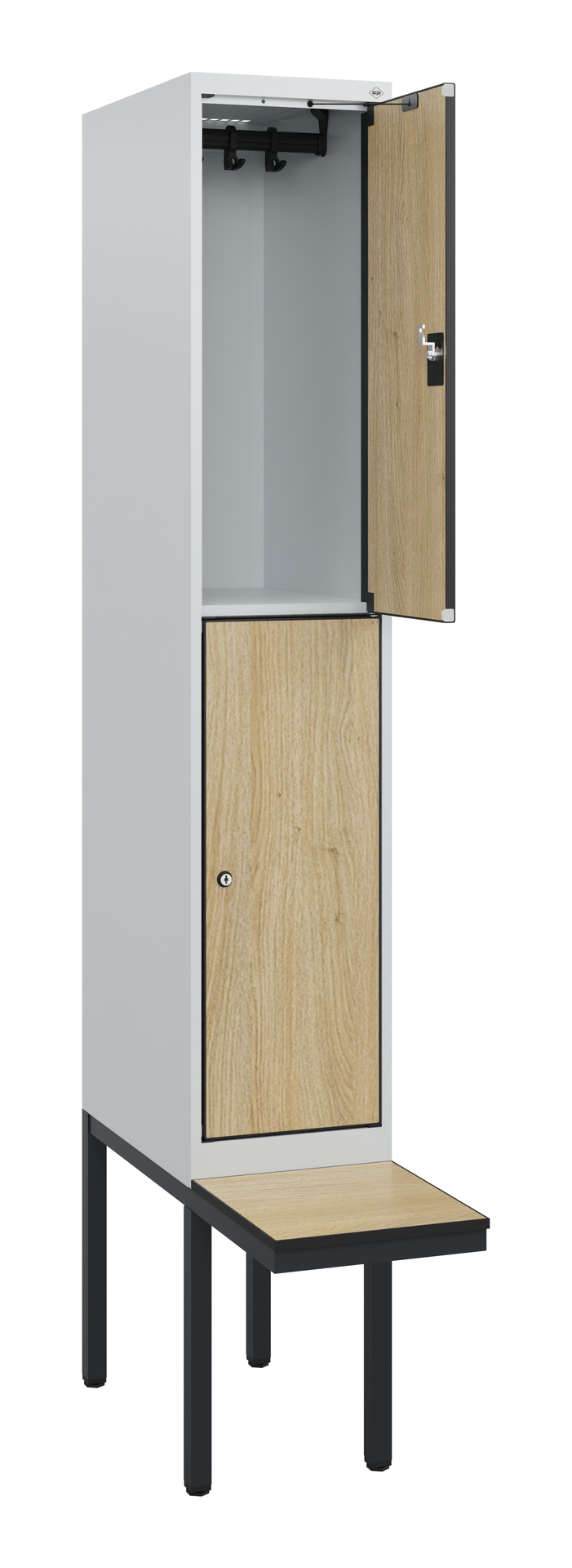 C+P Doppelst�ckiger Spind Evolo PLUS, 2 F�cher, 1950x300x815mm C+P Doppelst�ckiger Spind Evolo PLUS, 2 F�cher, 1950x300x815mm