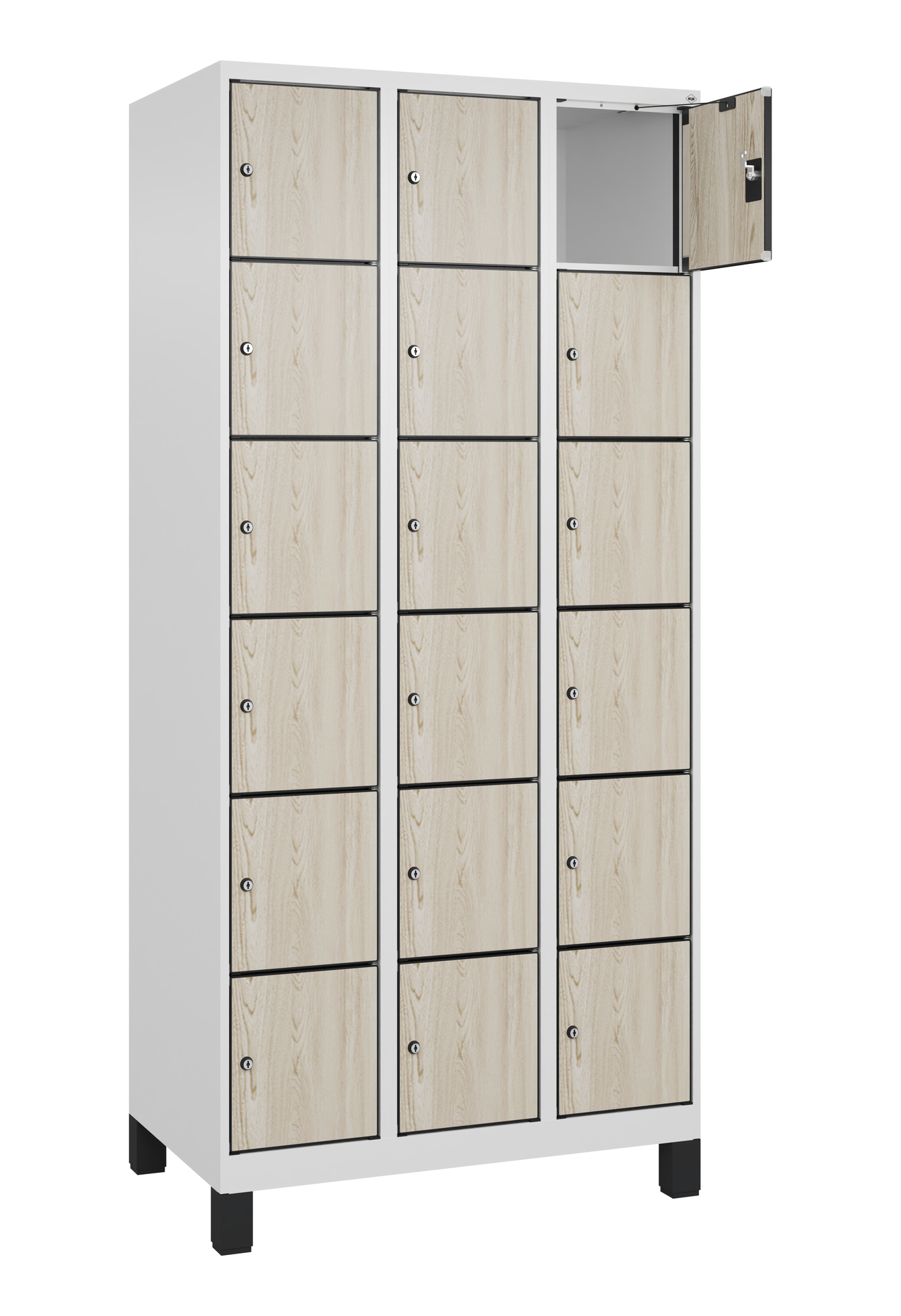 C+P Schlie�fachschrank Evolo PLUS, F��e, 18 F�cher, 1950x900x500mm