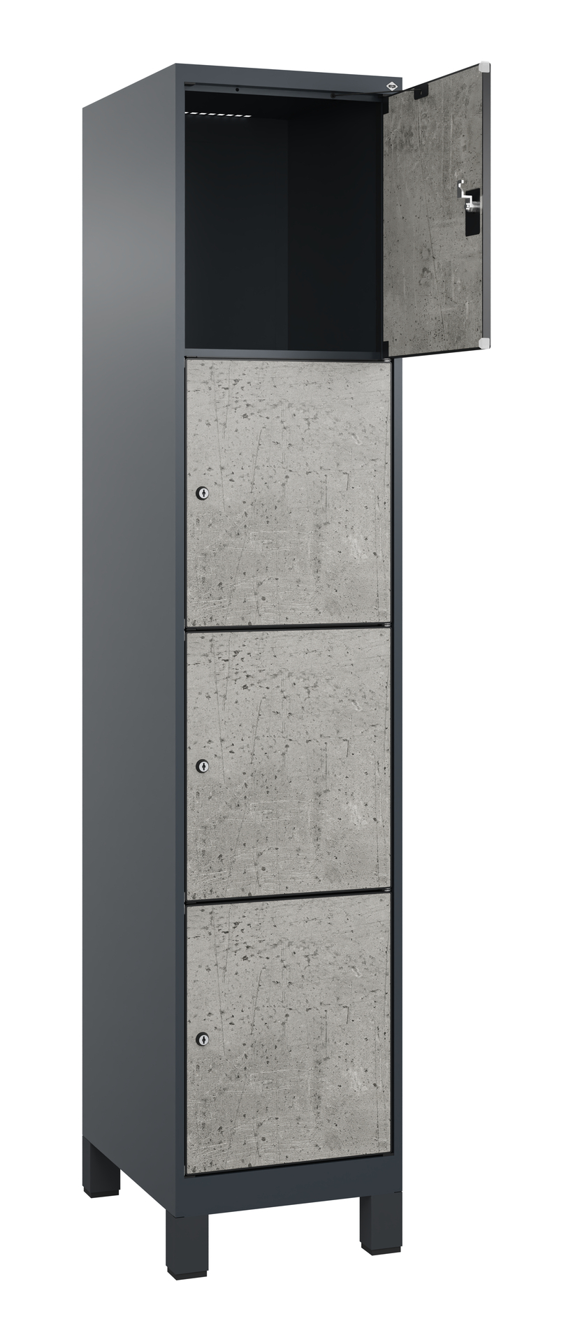 C+P Schlie�fachschrank Evolo PLUS, F��e, 4 F�cher, 1950x400x500mm