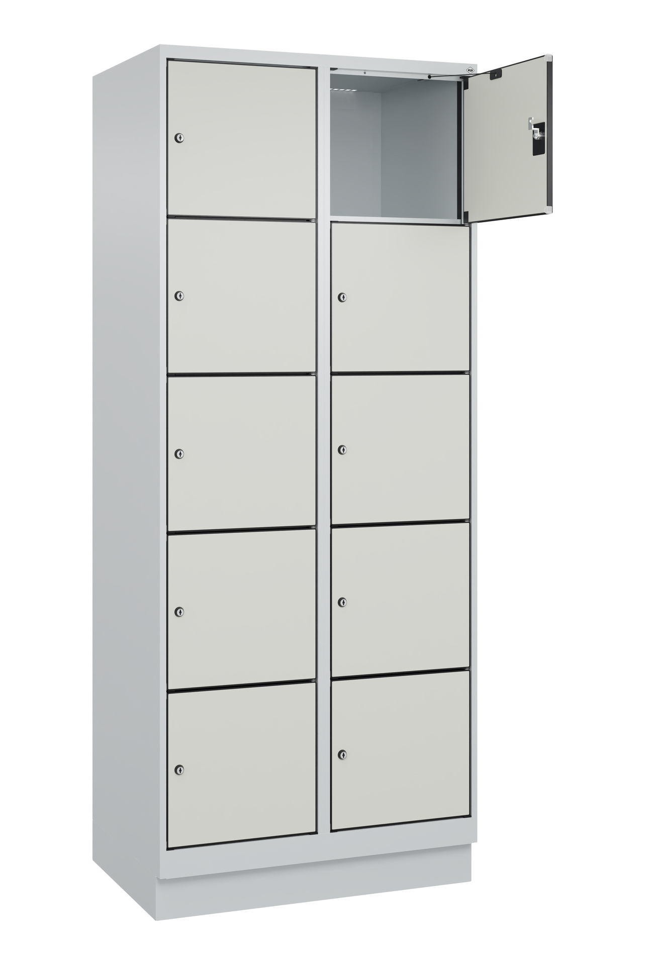 C+P Schlie�fachschrank Evolo PLUS, Sockel, 10 F�cher, 1950x800x500mm