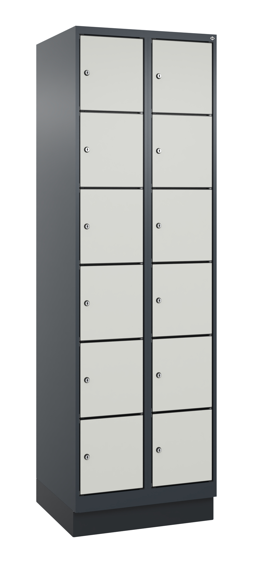 C+P Schlie�fachschrank Evolo PLUS, Sockel, 12 F�cher, 1950x600x500mm