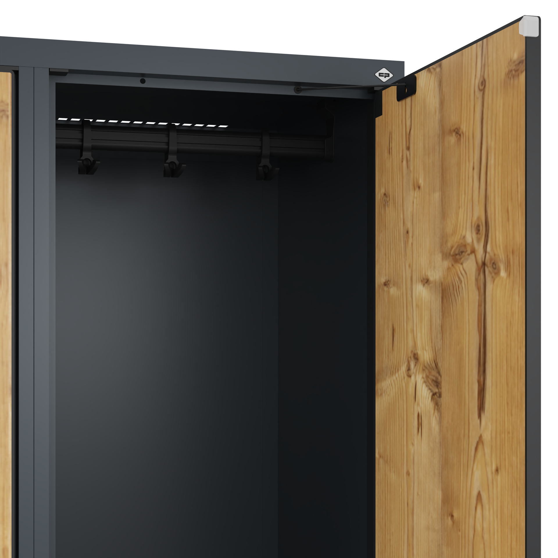 C+P Doppelst�ckiger Spind Evolo PLUS, 2 F�cher, 1950x400x500mm