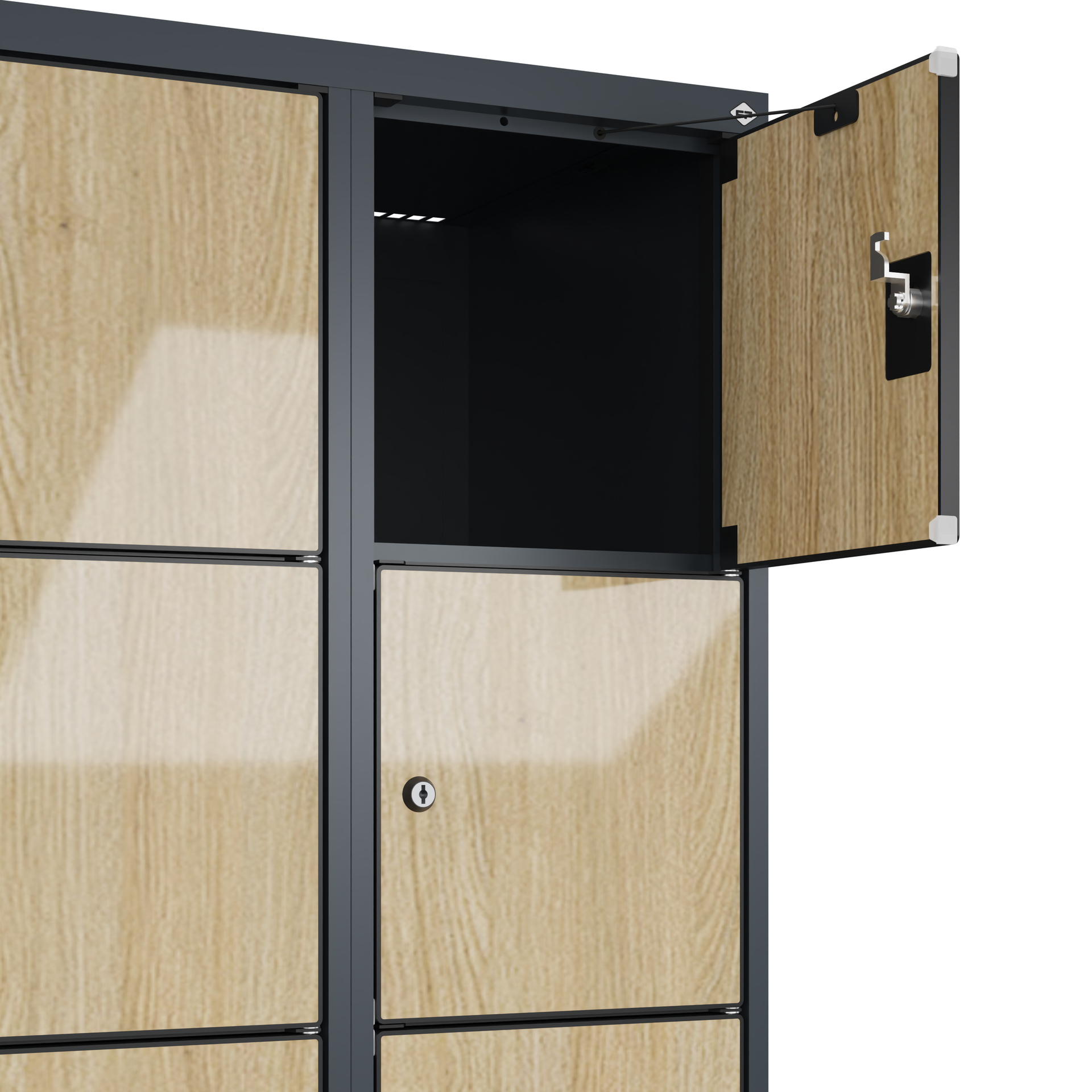 C+P Schlie�fachschrank Evolo PLUS, Sockel, 24 F�cher, 1950x1200x500mm