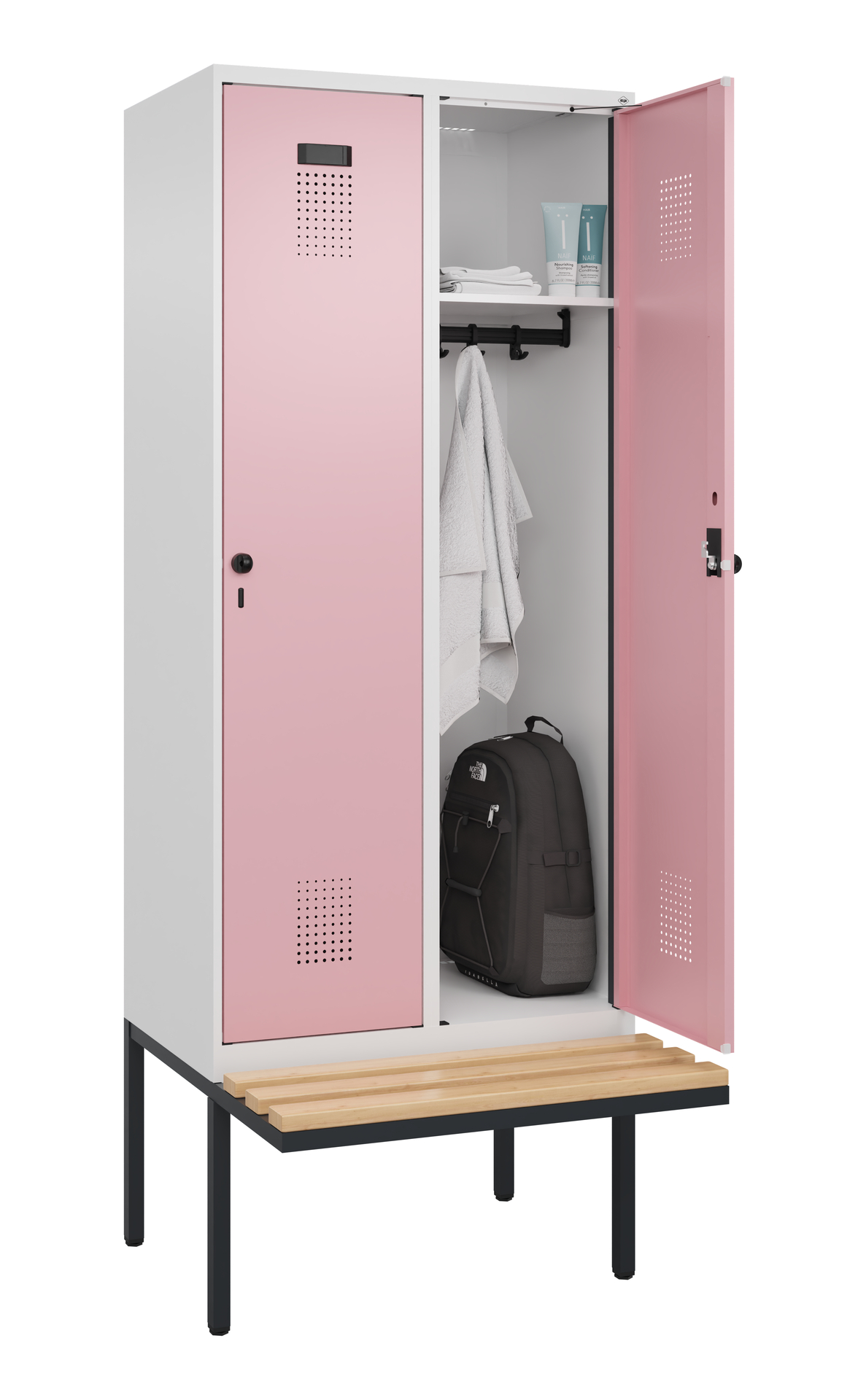 C+P Spind Evolo PLUS, Bank, 2 Abteile, 2120x800x81