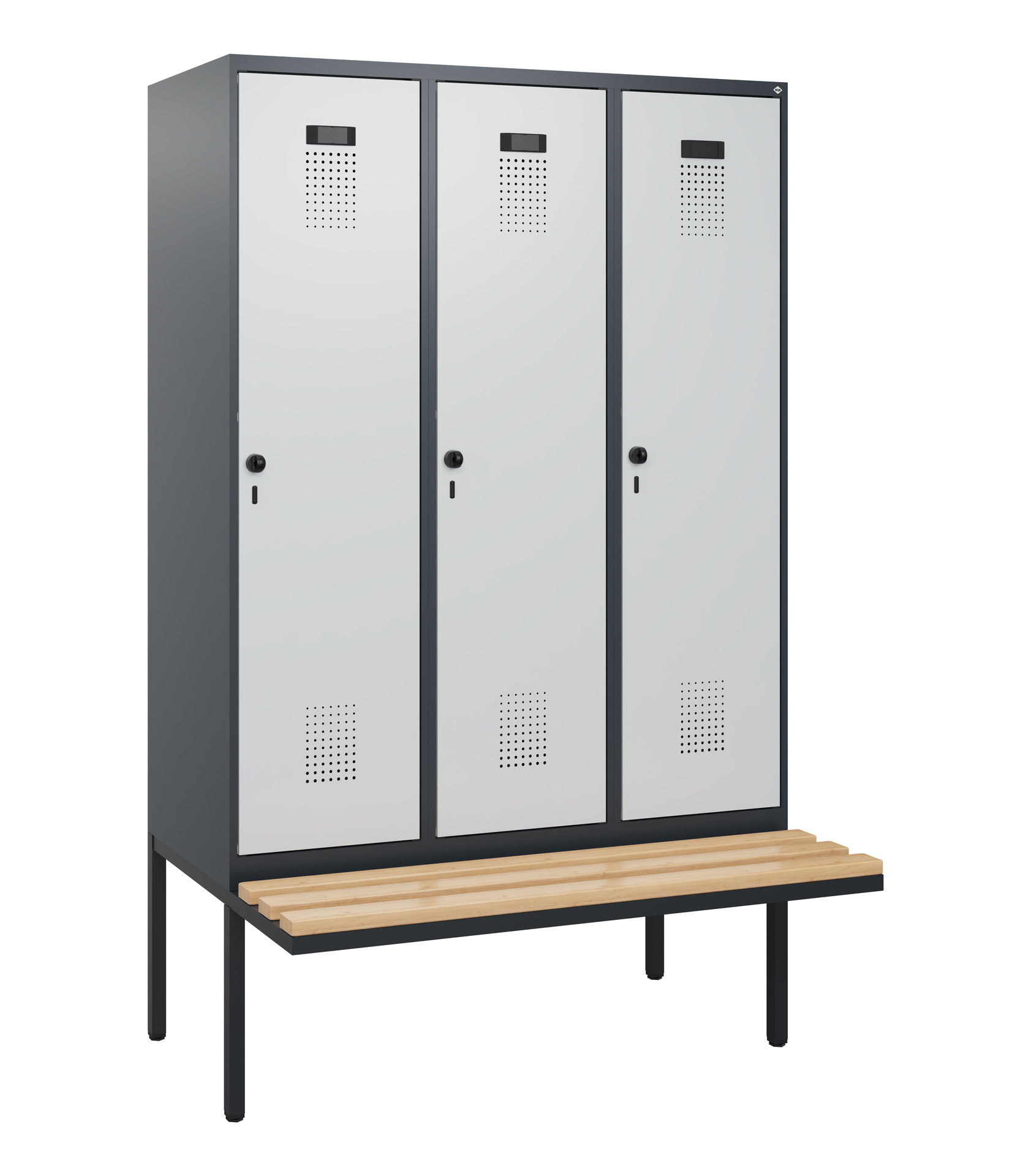 C+P Spind Evolo PLUS, Bank, 3 Abteile, 1950x1200x8