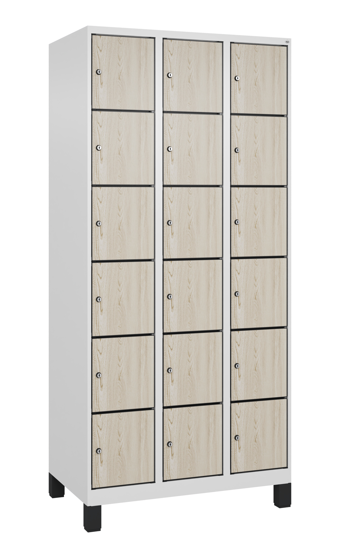 C+P Schlie�fachschrank Evolo PLUS, F��e, 18 F�cher, 1950x900x500mm