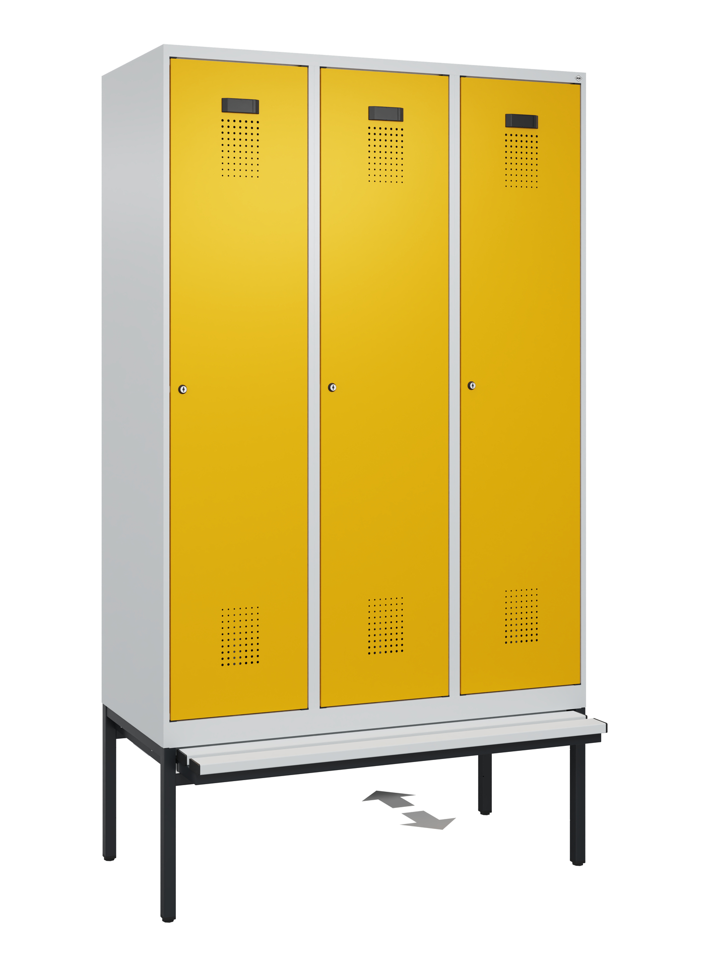 C+P Spind Evolo PLUS, Bank, 3 Abteile, 2120x1200x815mm