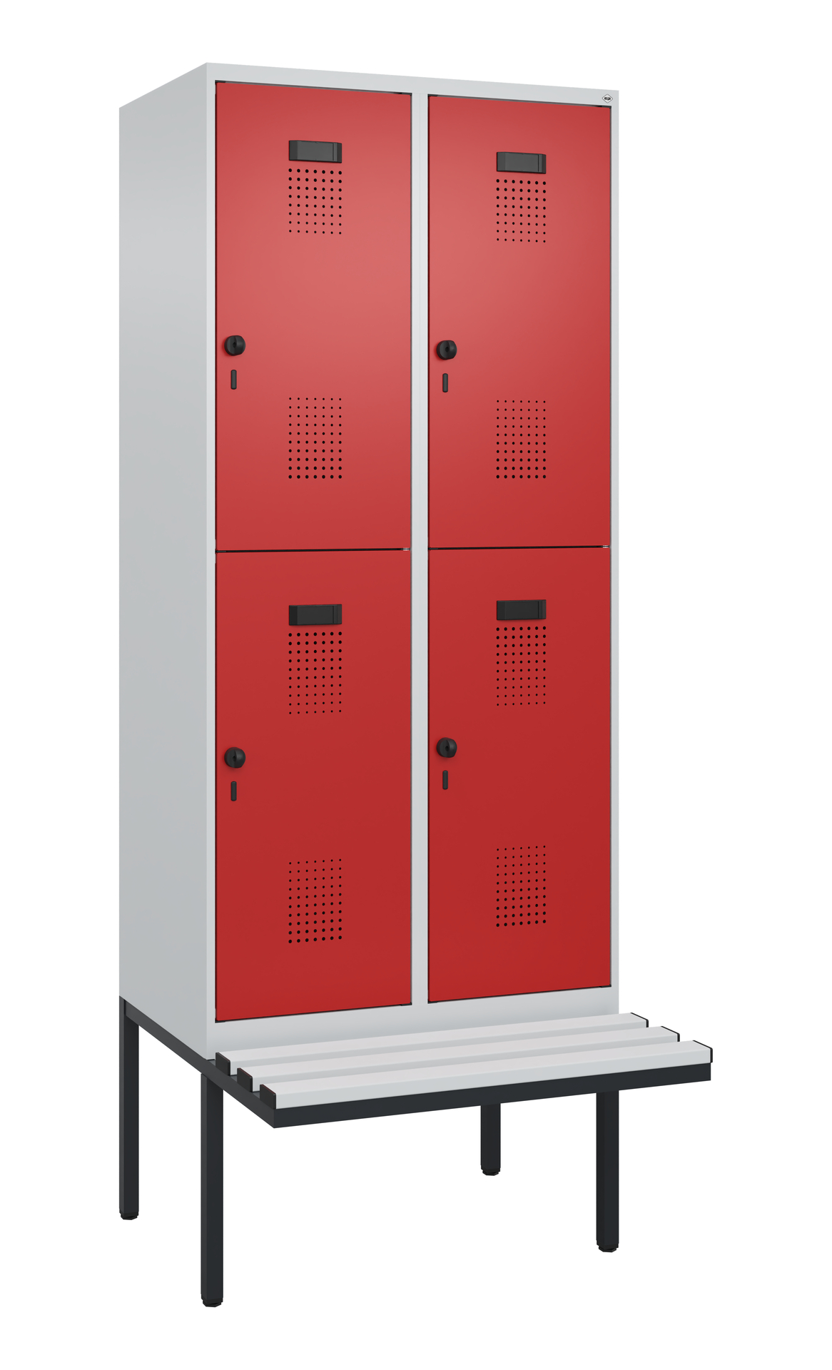 C+P Doppelstock-Spind Evolo PLUS, Bank, 4 Fächer, 