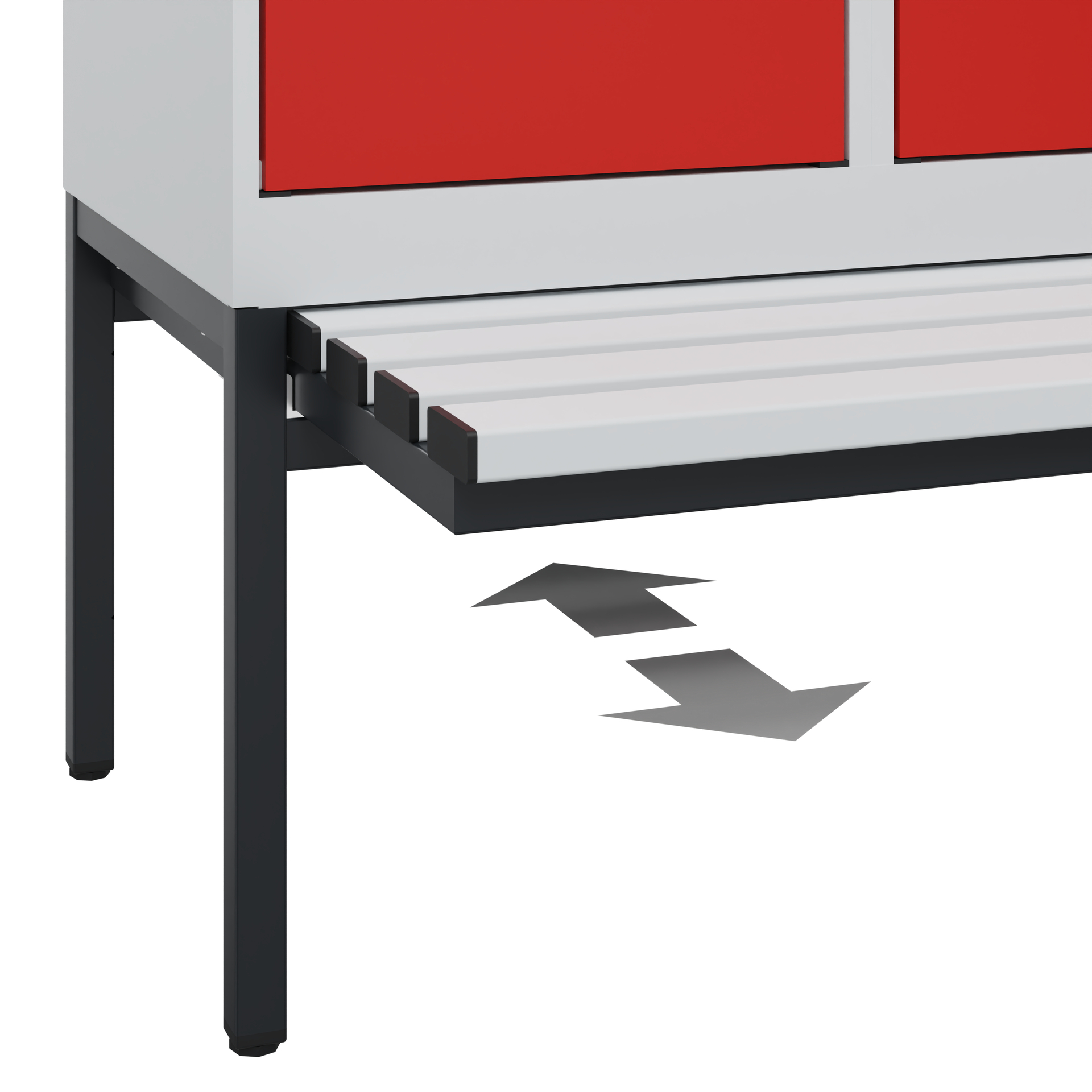 C+P Doppelstöckiger Spind Evolo PLUS, 2 Fächer, 1950x400x815mm