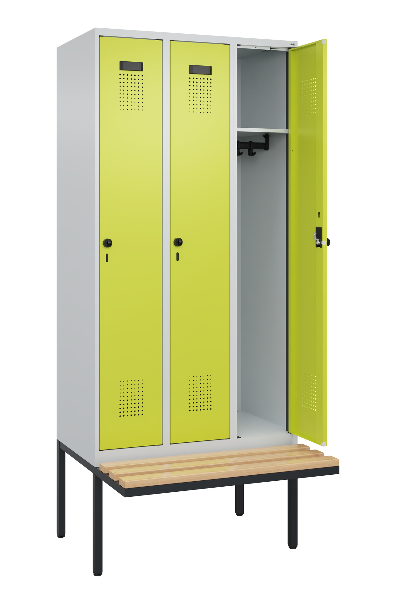 C+P Spind Evolo PLUS, Bank, 3 Abteile, 2120x900x81