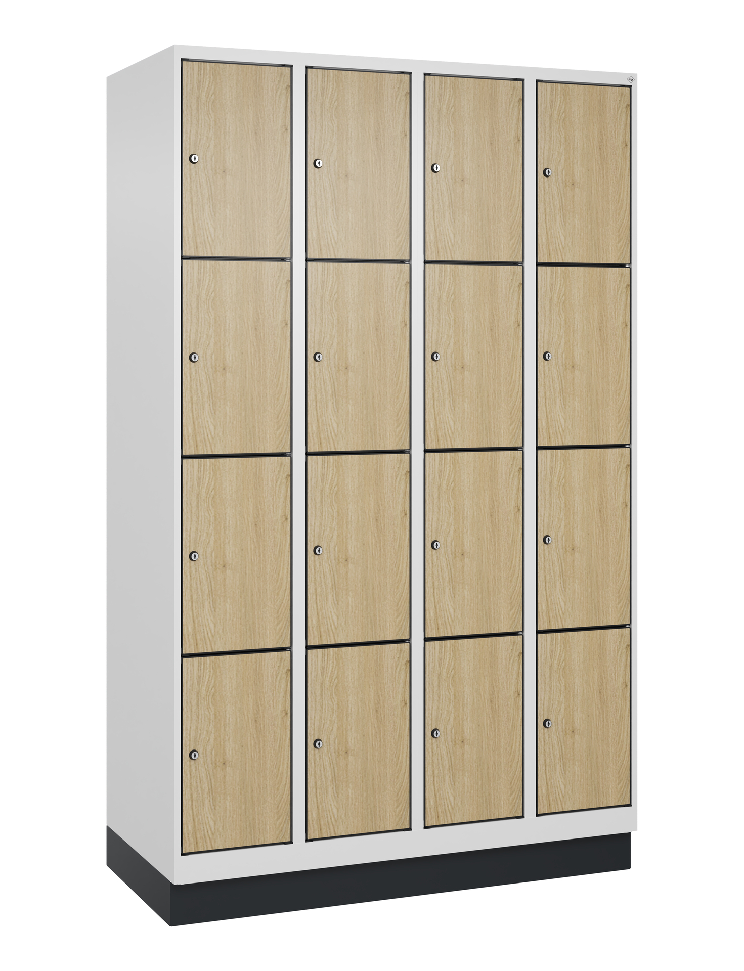 C+P Schlie�fachschrank Evolo PLUS, Sockel, 16 F�cher, 1950x1200x500mm