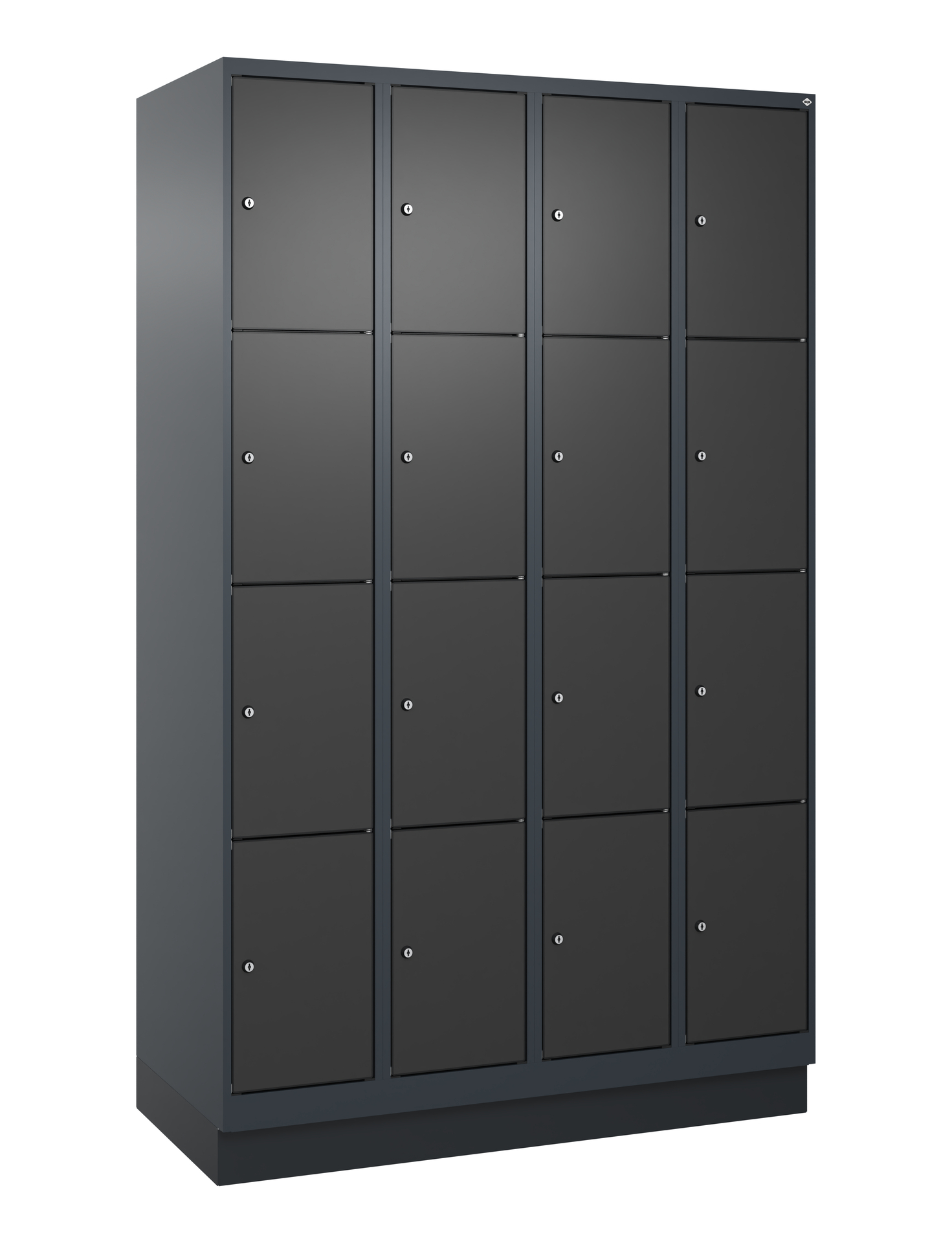 C+P Schlie�fachschrank Evolo PLUS, Sockel, 16 F�cher, 1950x1200x500mm