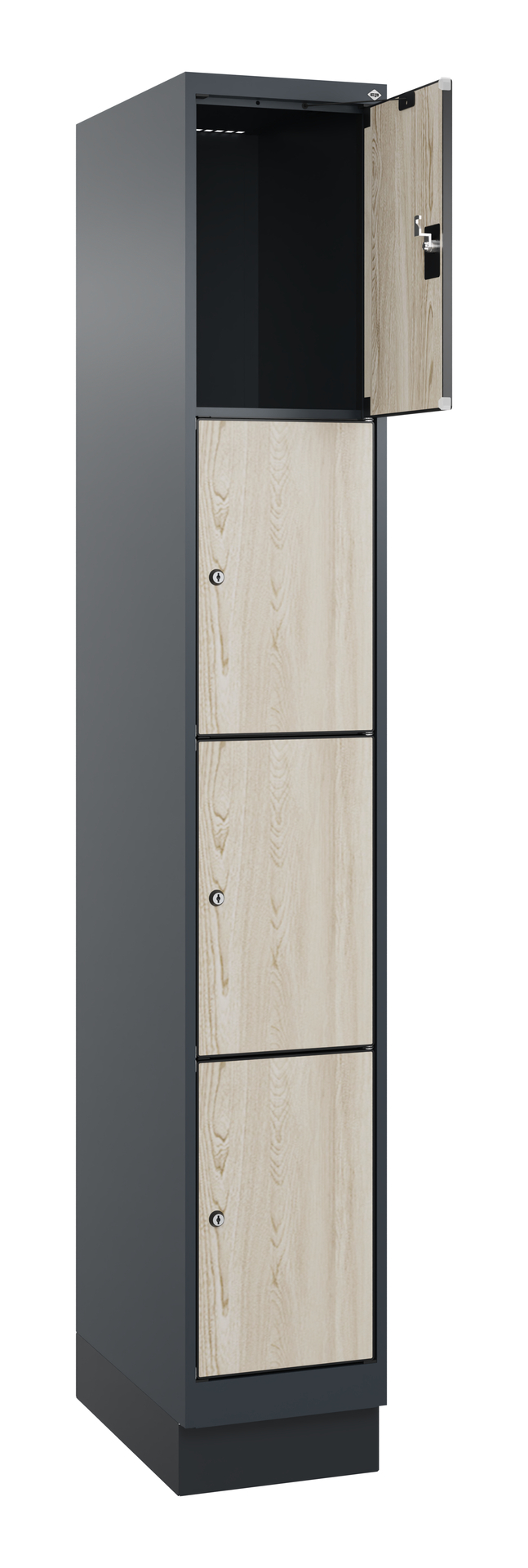 C+P Schlie�fachschrank Evolo PLUS, Sockel, 4 F�cher, 1950x300x500mm