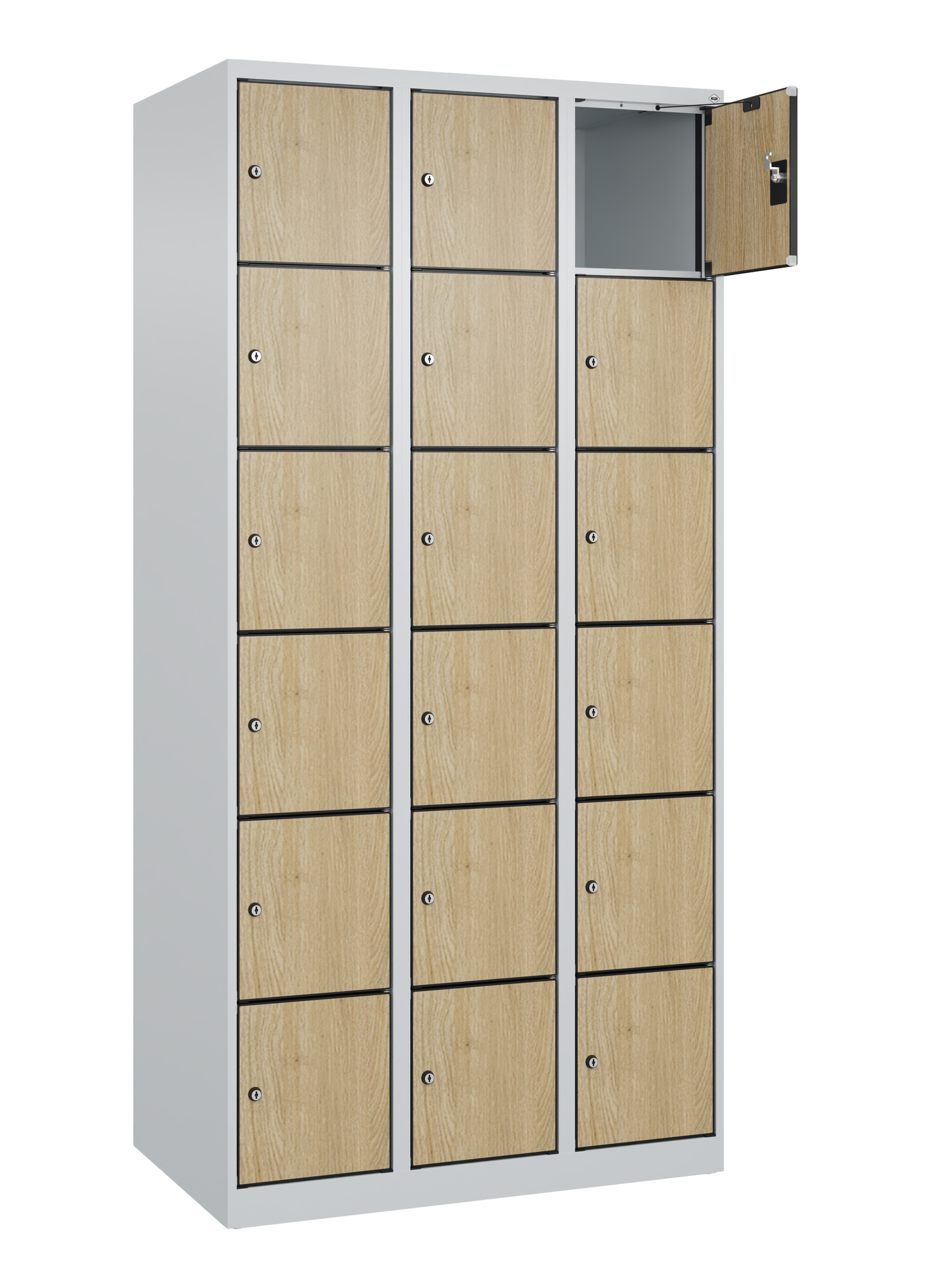 C+P Schlie�fachschrank Evolo PLUS, 18 F�cher, 1850x900x500mm